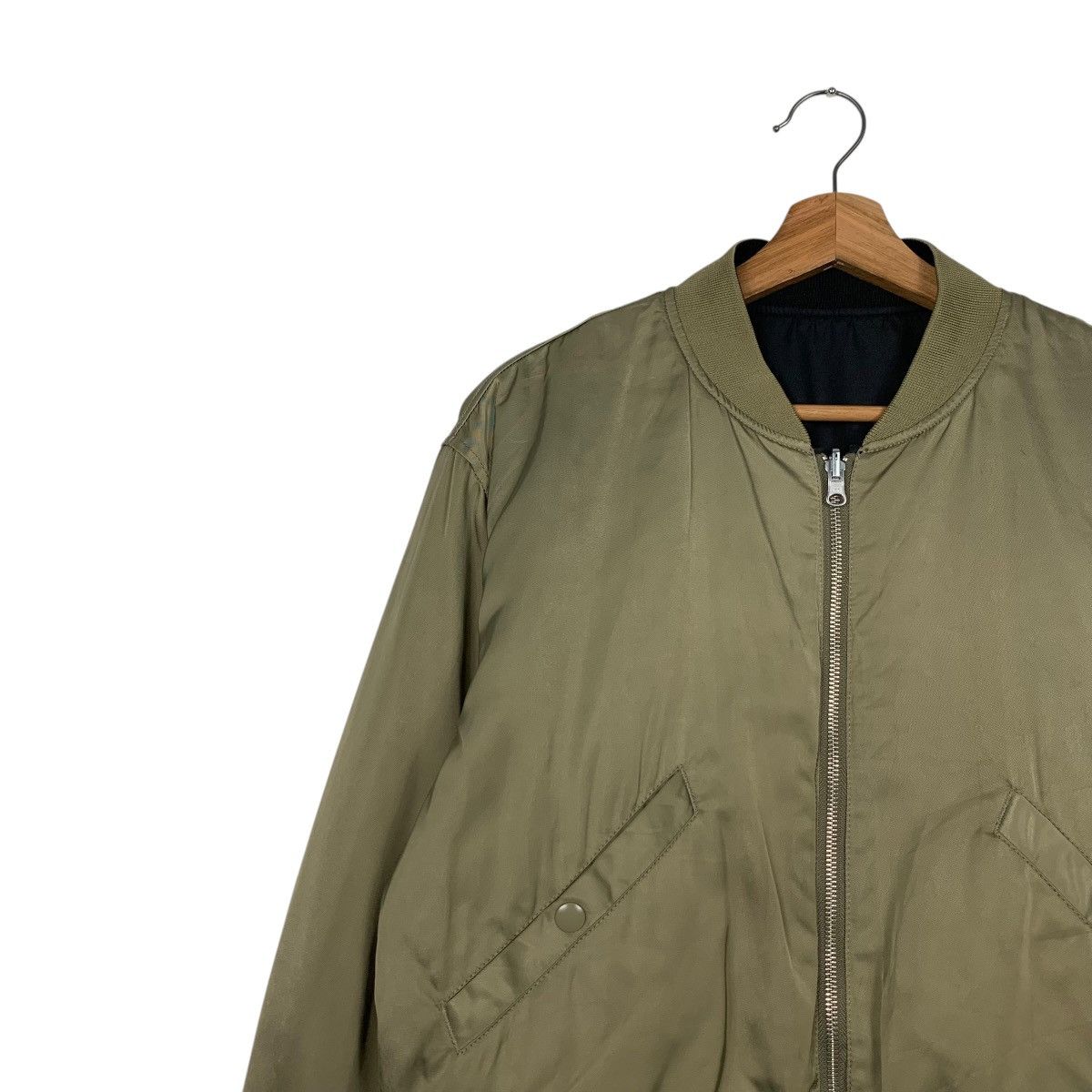 MOUSSY MOUSSY Green Black Reversible Bomber Jacket #2355-C105 Size ONE SIZE - 6 Thumbnail