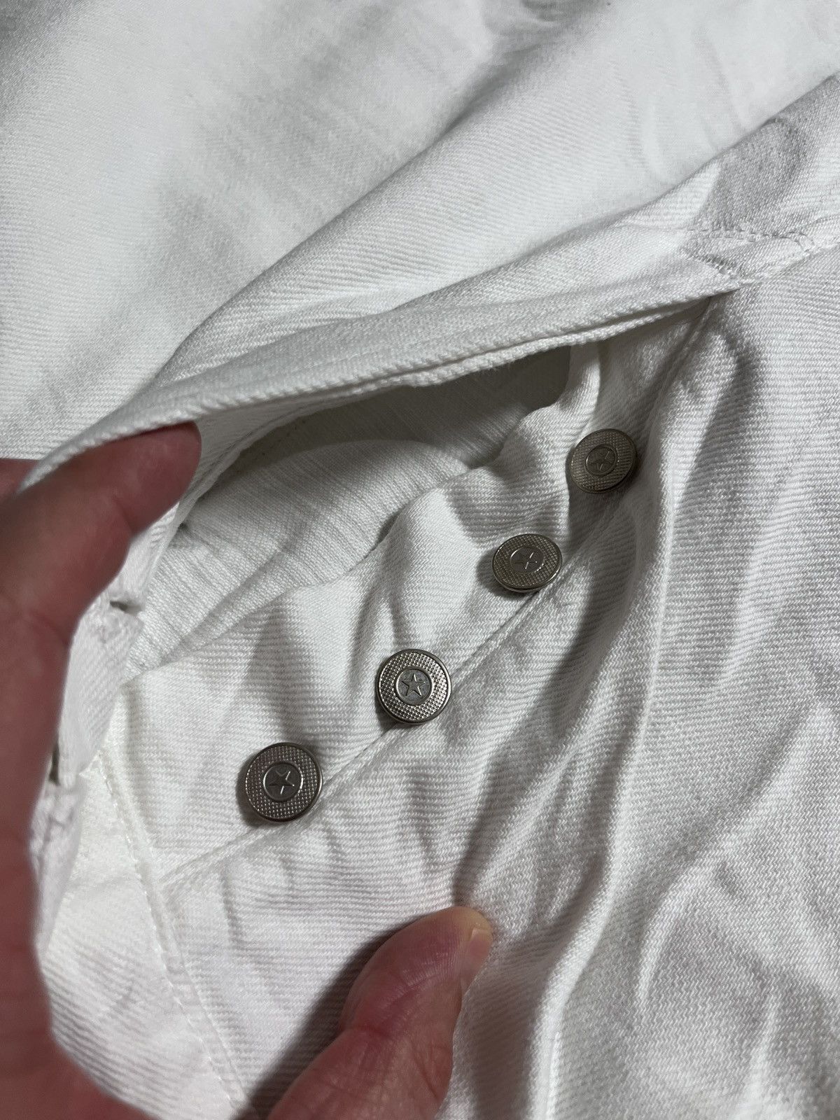 Golden Goose Golden Goose Distressed White Jeans Size US 31 - 9 Thumbnail