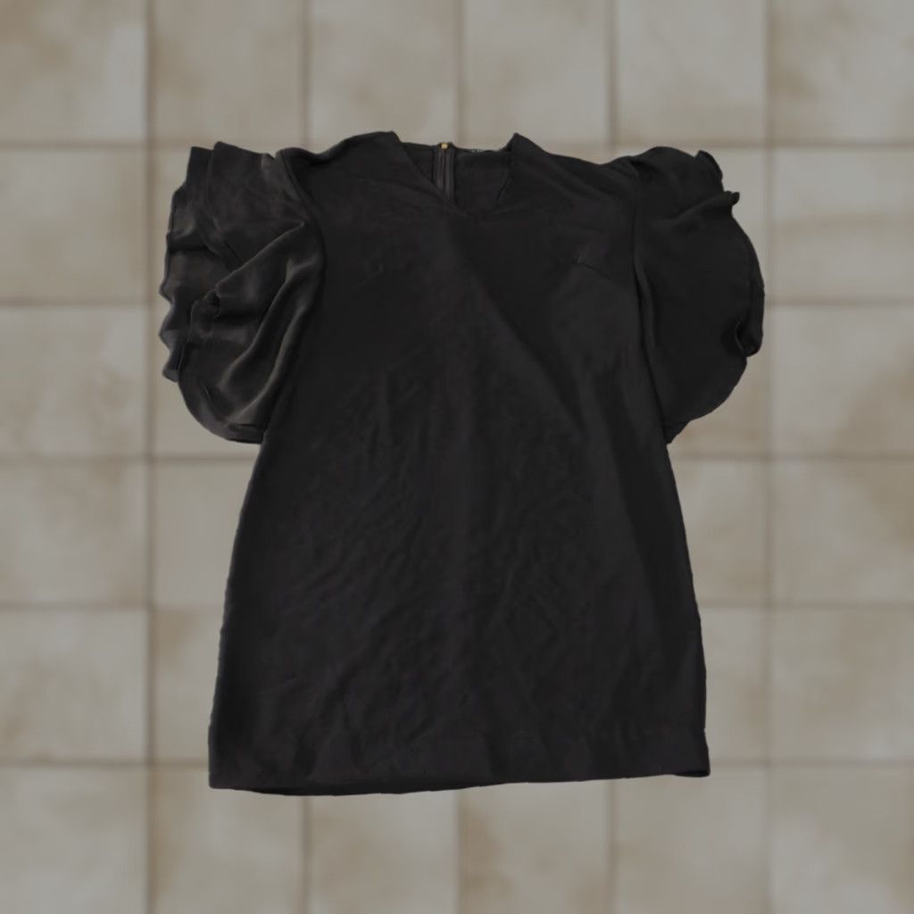 Ralph Lauren Lauren Ralph Lauren Dress Womens 12 Black Flutter Ruffle Sleeve Shift Cocktail Size XL / US 12-14 / IT 48-50 - 1 Thumbnail