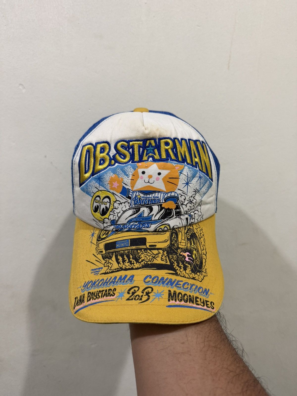Japanese Brand Baystar Yokohama X Mooneyes Embroid Trucker Hat Size ONE SIZE - 2 Thumbnail