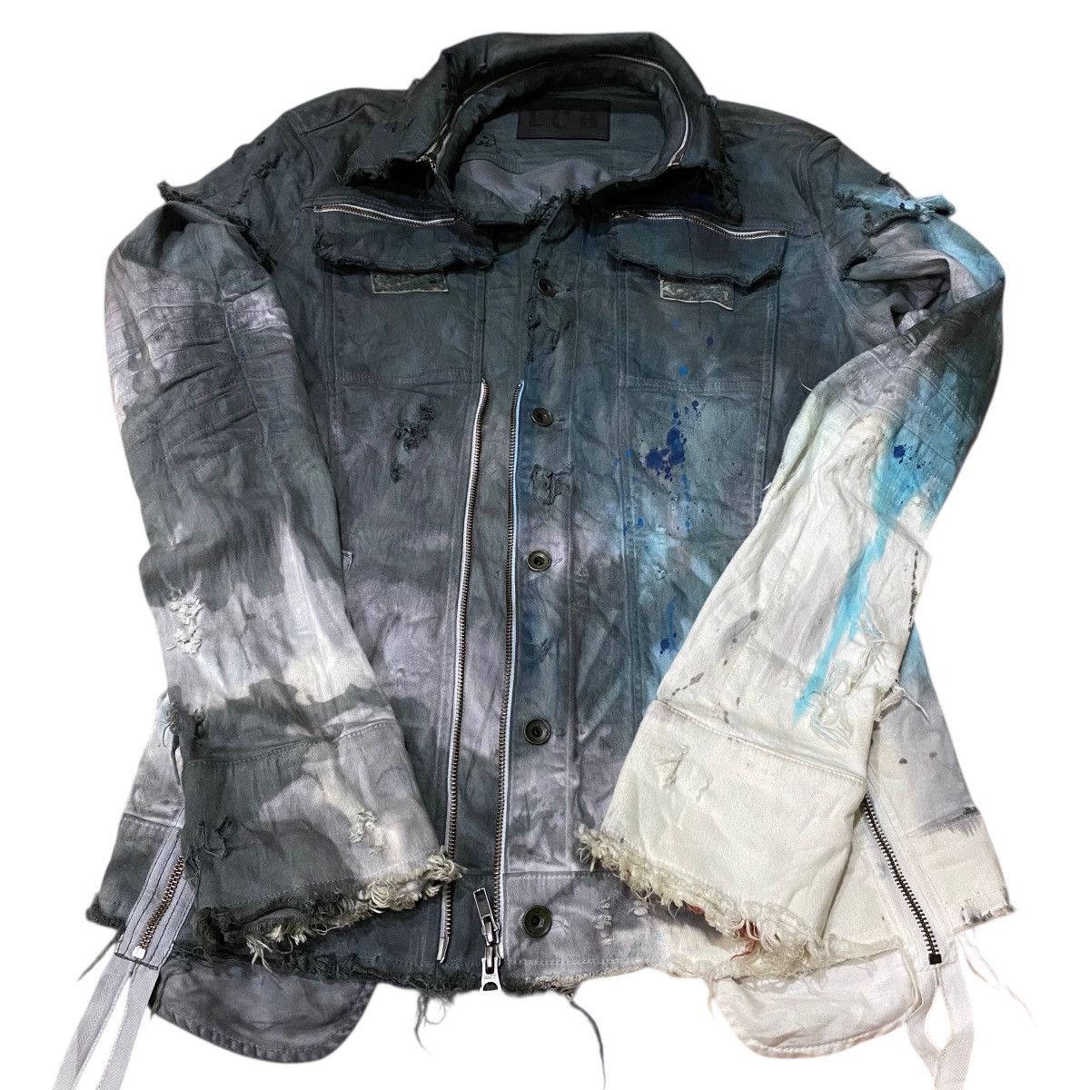 Le Grande Bleu (L.G.B.) Rare!! Le Grande Bleu LGB Burn & Ash Denim Jacket Size US M / EU 48-50 / 2 - 14 Thumbnail