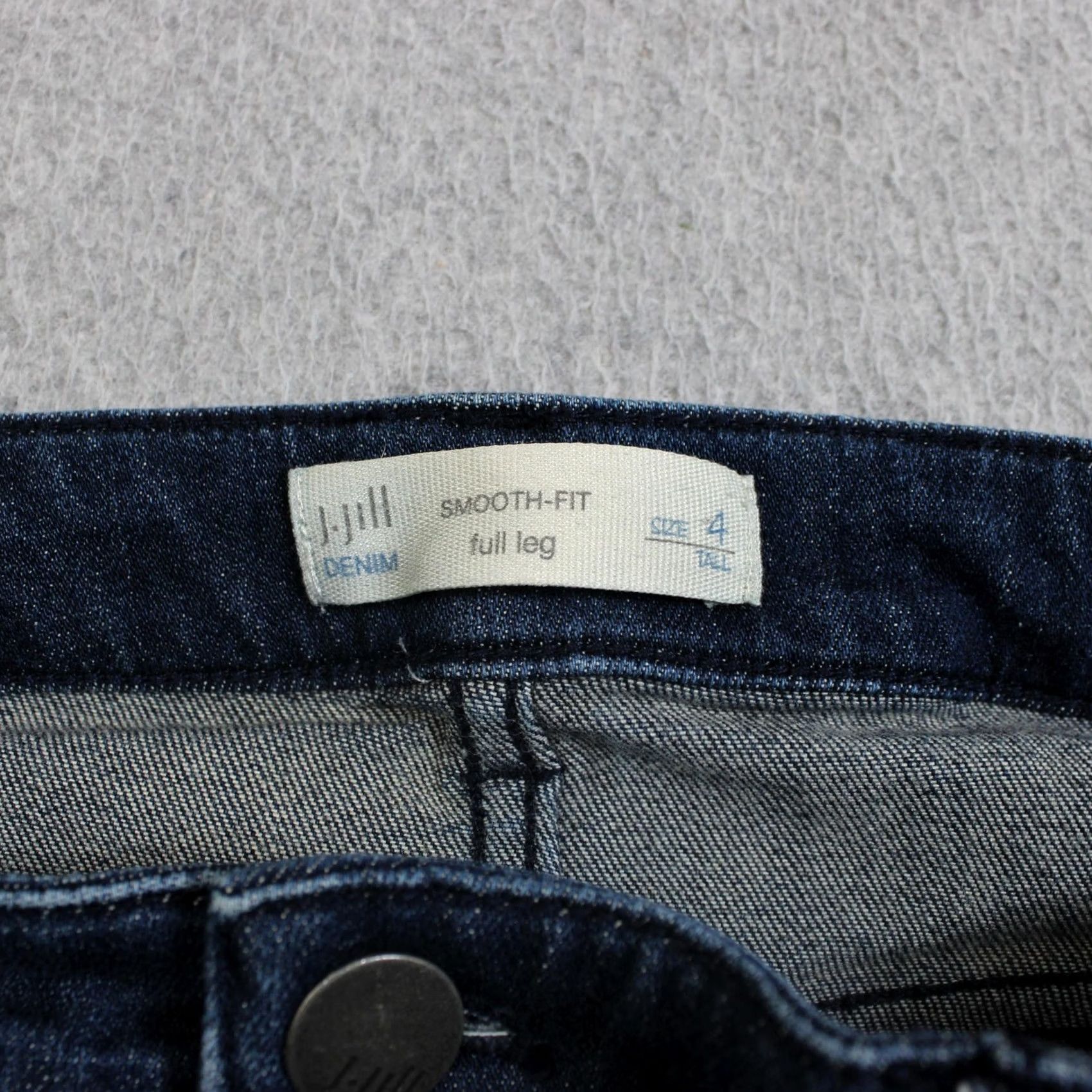 J. Jill J Jill Jeans Women 4 Tall Blue Dark Wash Mid Rise Full Wide Leg Stretch Denim Size 27" / US 4 / IT 40 - 3 Thumbnail