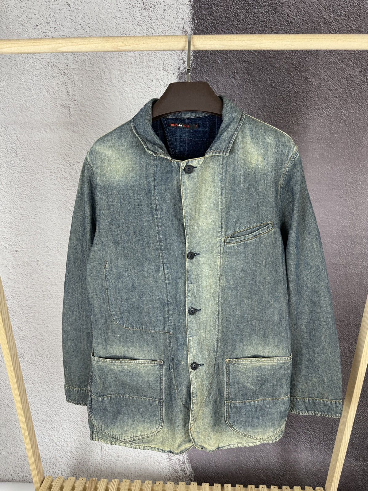 Paul Smith Red Ear by Paul Smith blue faded denim work jacket blazer Size US L / EU 52-54 / 3 - 13 Thumbnail