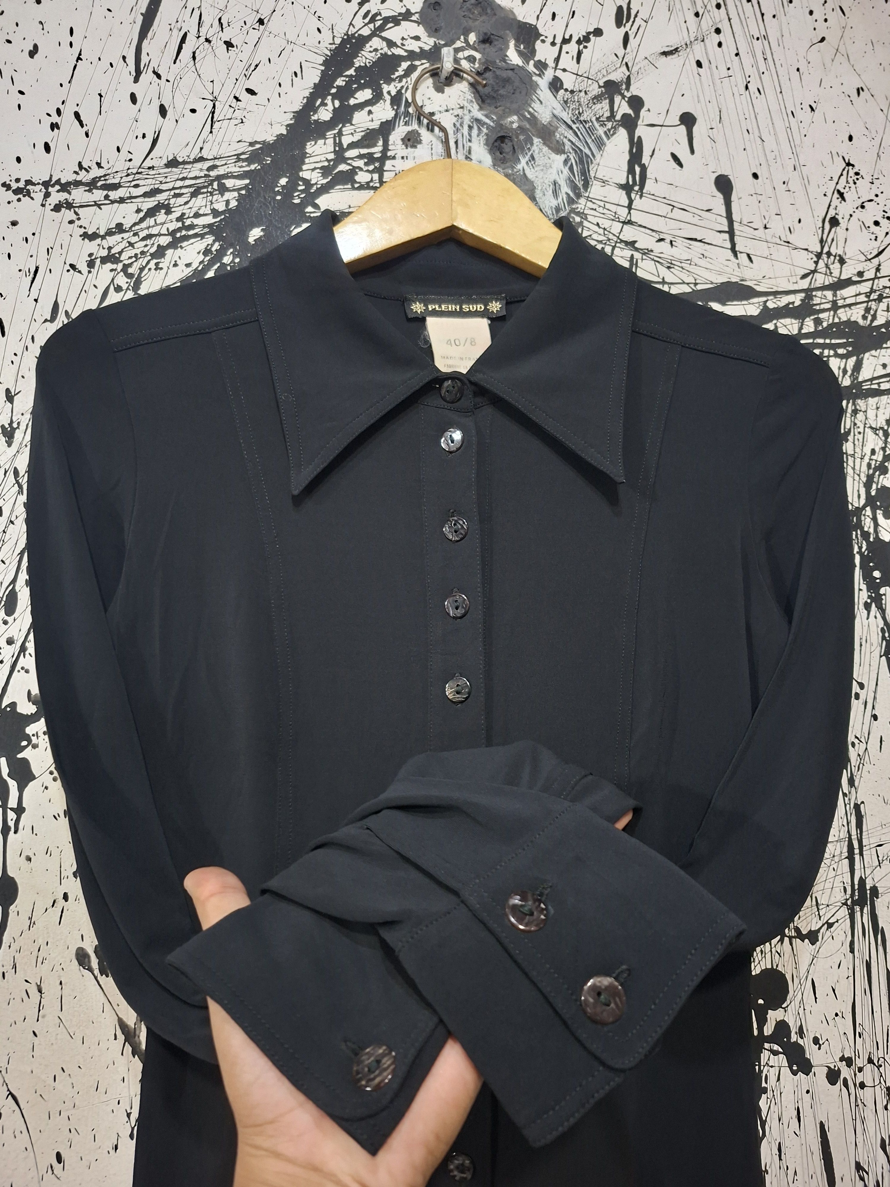 plein sud 90'S PLEIN SUD STRETCH POINTED COLLAR BUTTON UP SHIRT Size S / US 4 / IT 40 - 5 Thumbnail