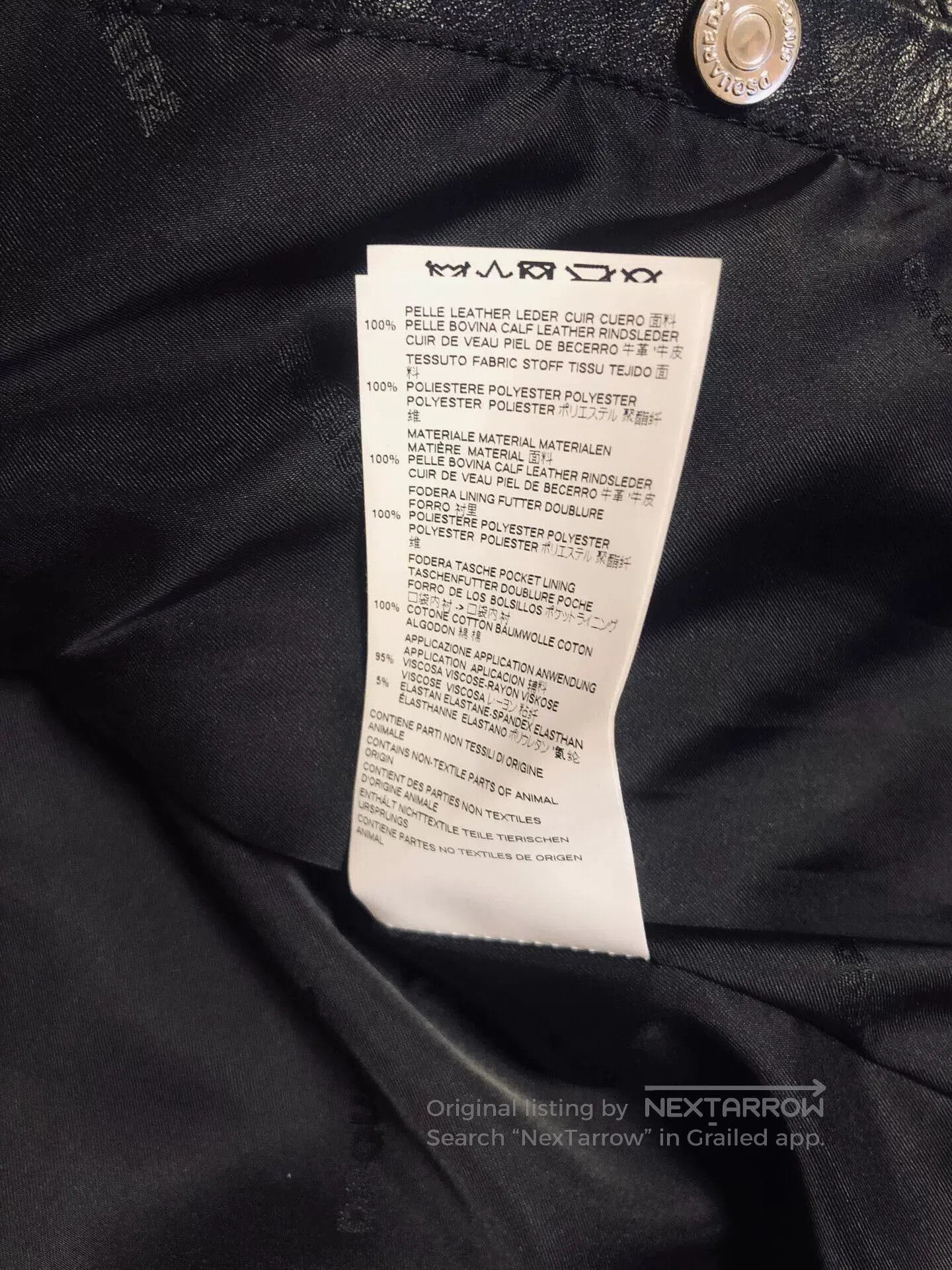 Dsquared2 dsquared2 Biker Bomber Leather Jacket. Size US M / EU 48-50 / 2 - 8 Thumbnail