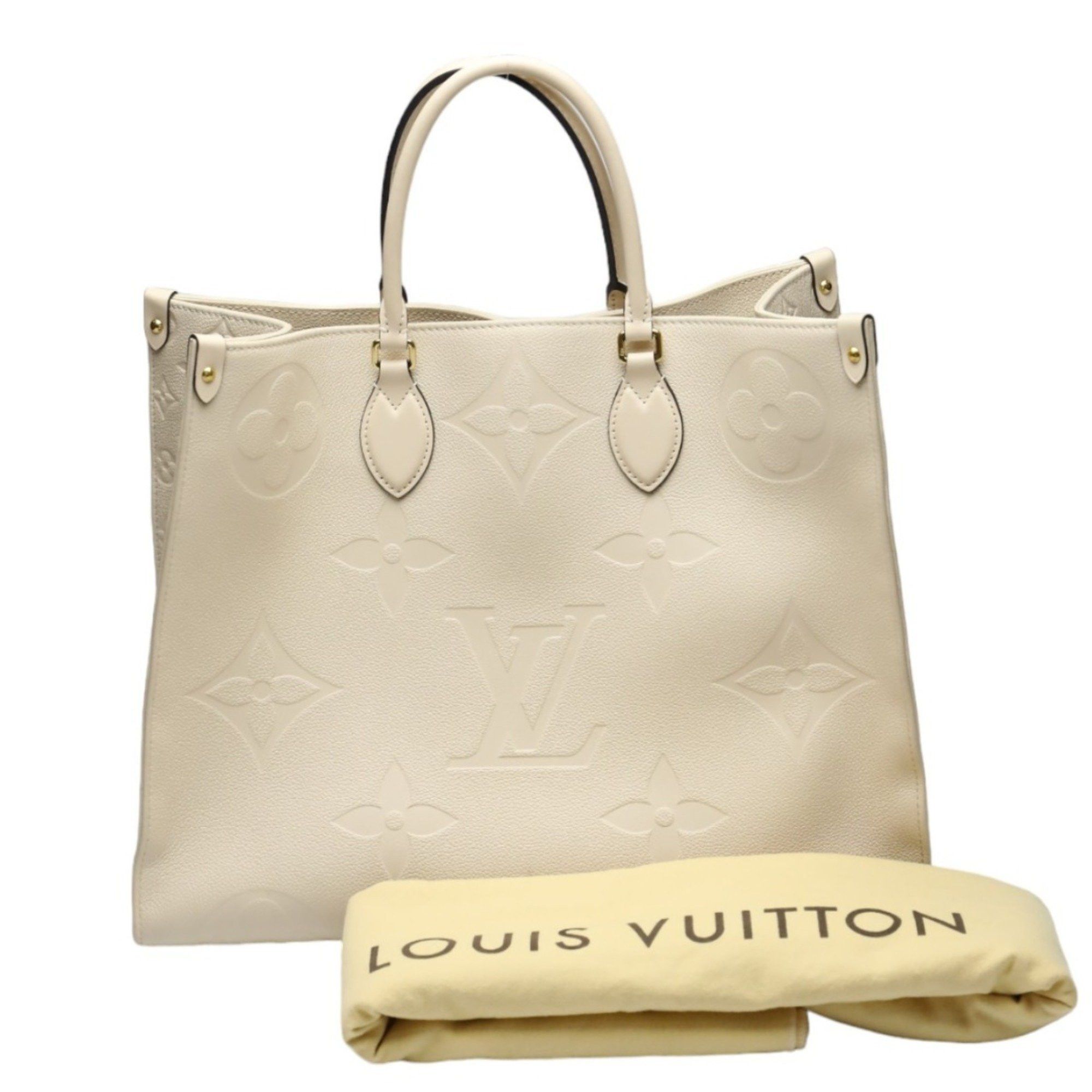 Louis Vuitton Louis Vuitton Tote Bag On the Go GM Monogram Shoulder Empreinte M45081 Beige LV Size ONE SIZE - 1 Thumbnail