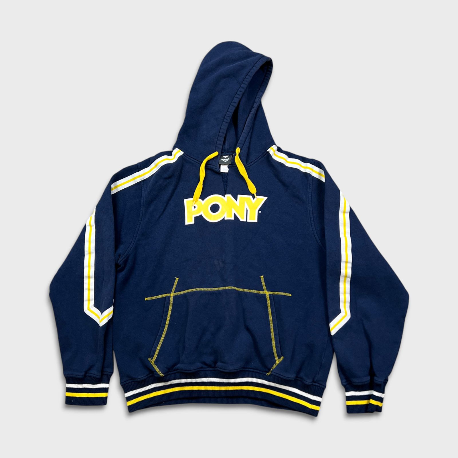 PONY × Vintage Vintage Pony Hoodie XL Logo Thrashed 90s Hooded Sweatshirt Size US XL / EU 56 / 4 - 1 Thumbnail