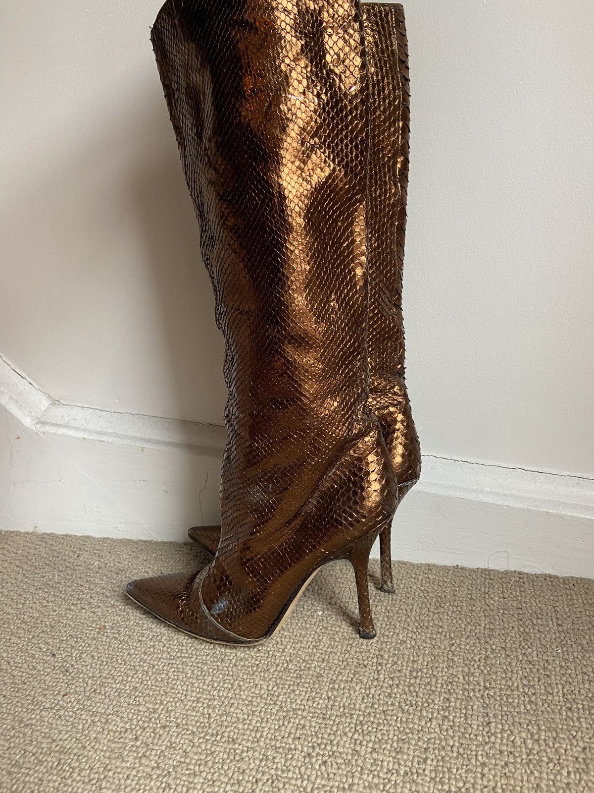 Jimmy Choo Jimmy Choo Mavis Python Metallic Boots Size US 8 / IT 38 - 8 Thumbnail
