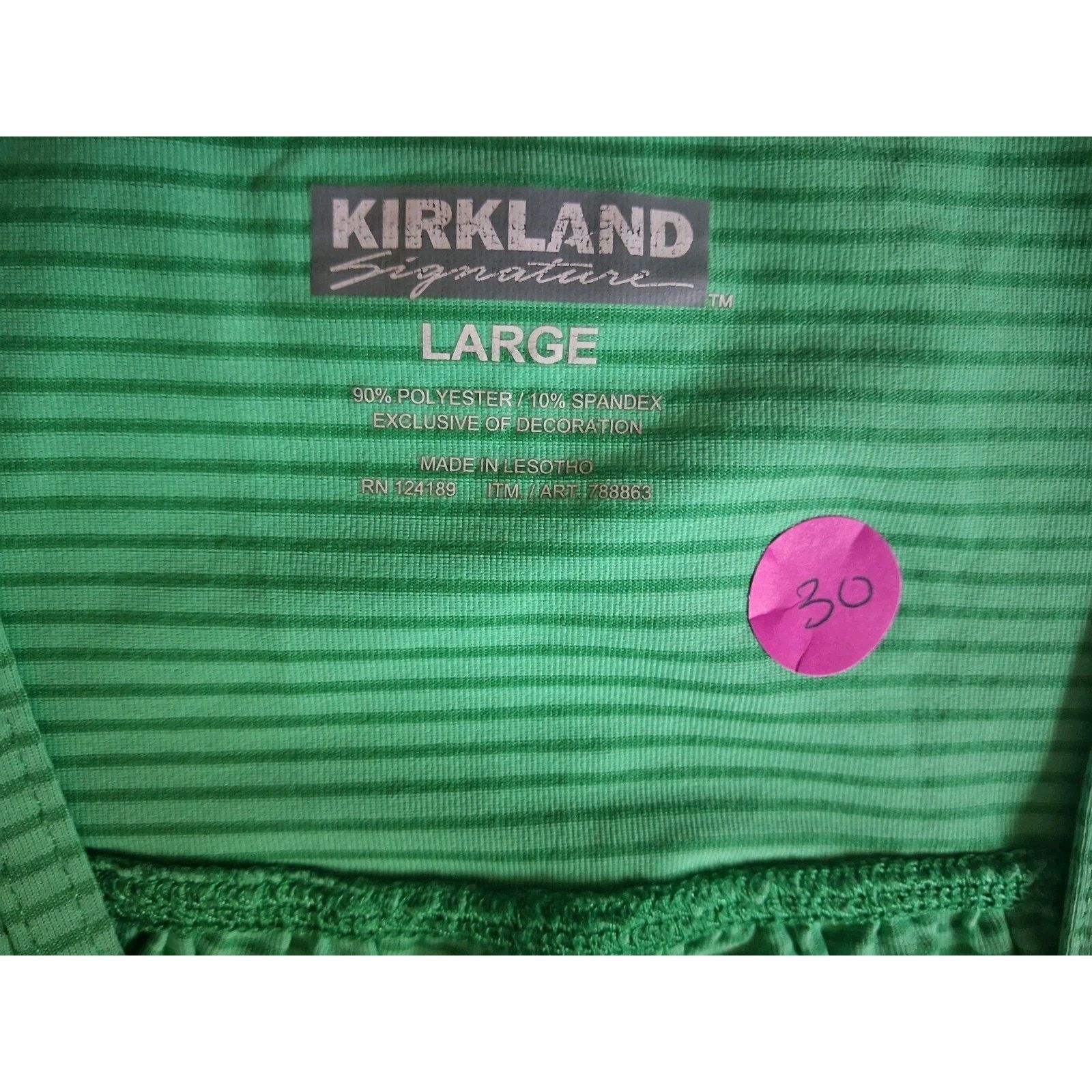 Kirkland Signature Kirkland Signature Green Striped Tank Top Women's L Stretch Size L / US 10 / IT 46 - 2 Thumbnail
