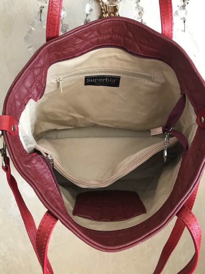 Other Italian Burgundy Leather Bag by Superbia Size ONE SIZE - 9 Thumbnail