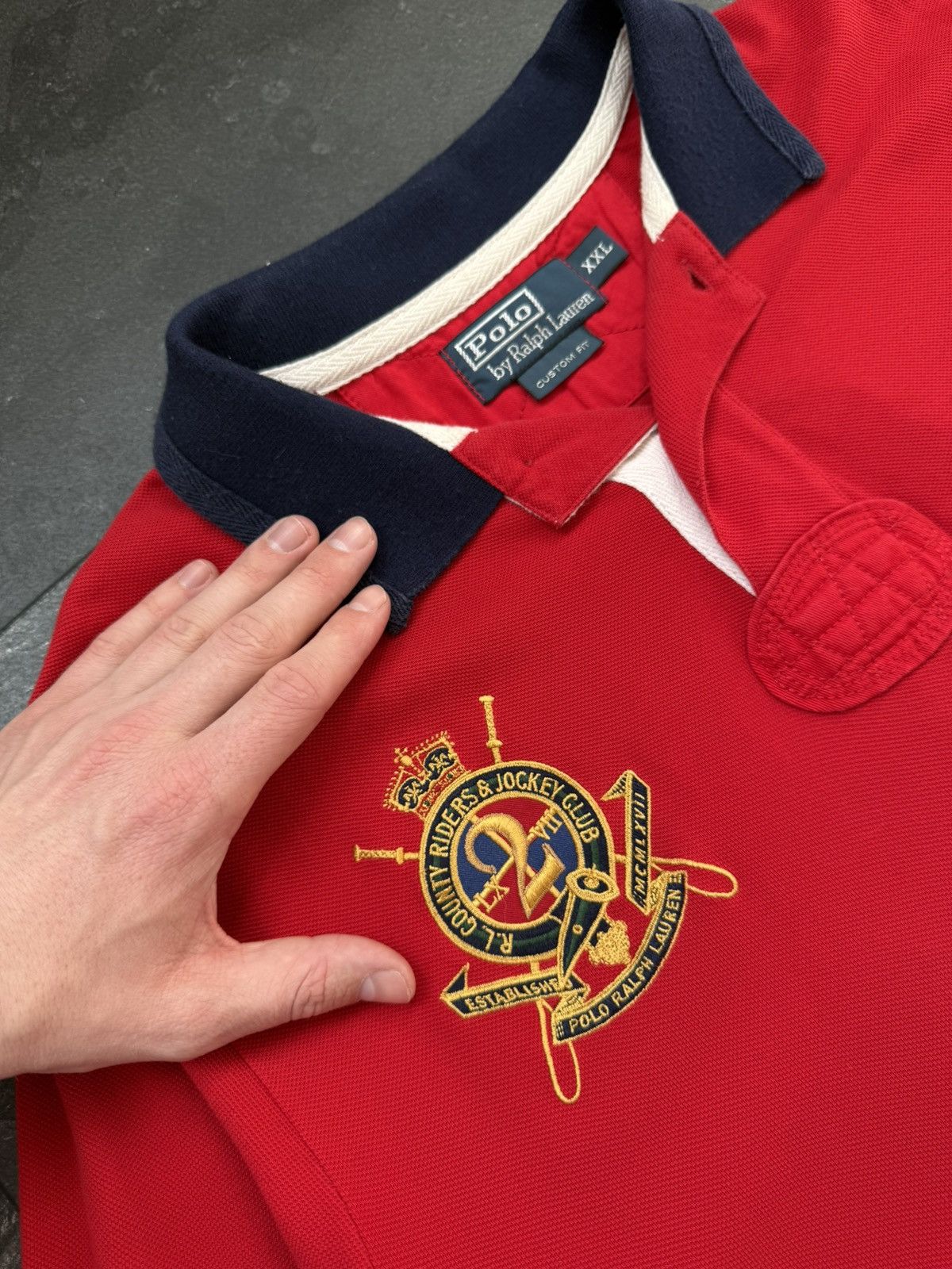 Polo Ralph Lauren × Streetwear × Vintage Polo Ralph Lauren Polo Tee Country Riders Size US XXL / EU 58 / 5 - 7 Thumbnail