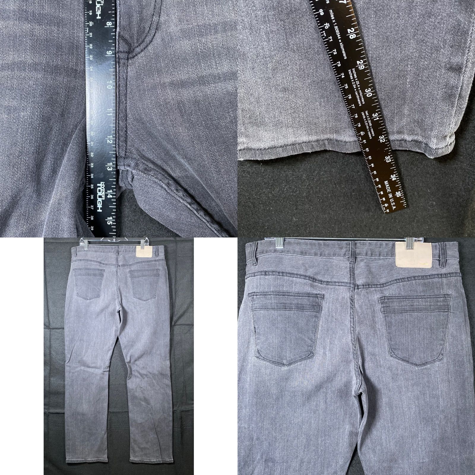 Robert Geller Robert Geller Five Four Mens Jeans Black Denim Relaxed Bootcut 38 Dark Wash Stretch 32 Inseam Mens Jeans Size US 38 / EU 54 - 8 Thumbnail