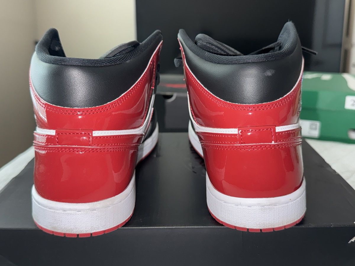 Jordan Brand Air Jordan 1 Mid SE ‘ Patent Bred Toe ‘ Size US 10.5 / EU 43-44 - 4 Thumbnail