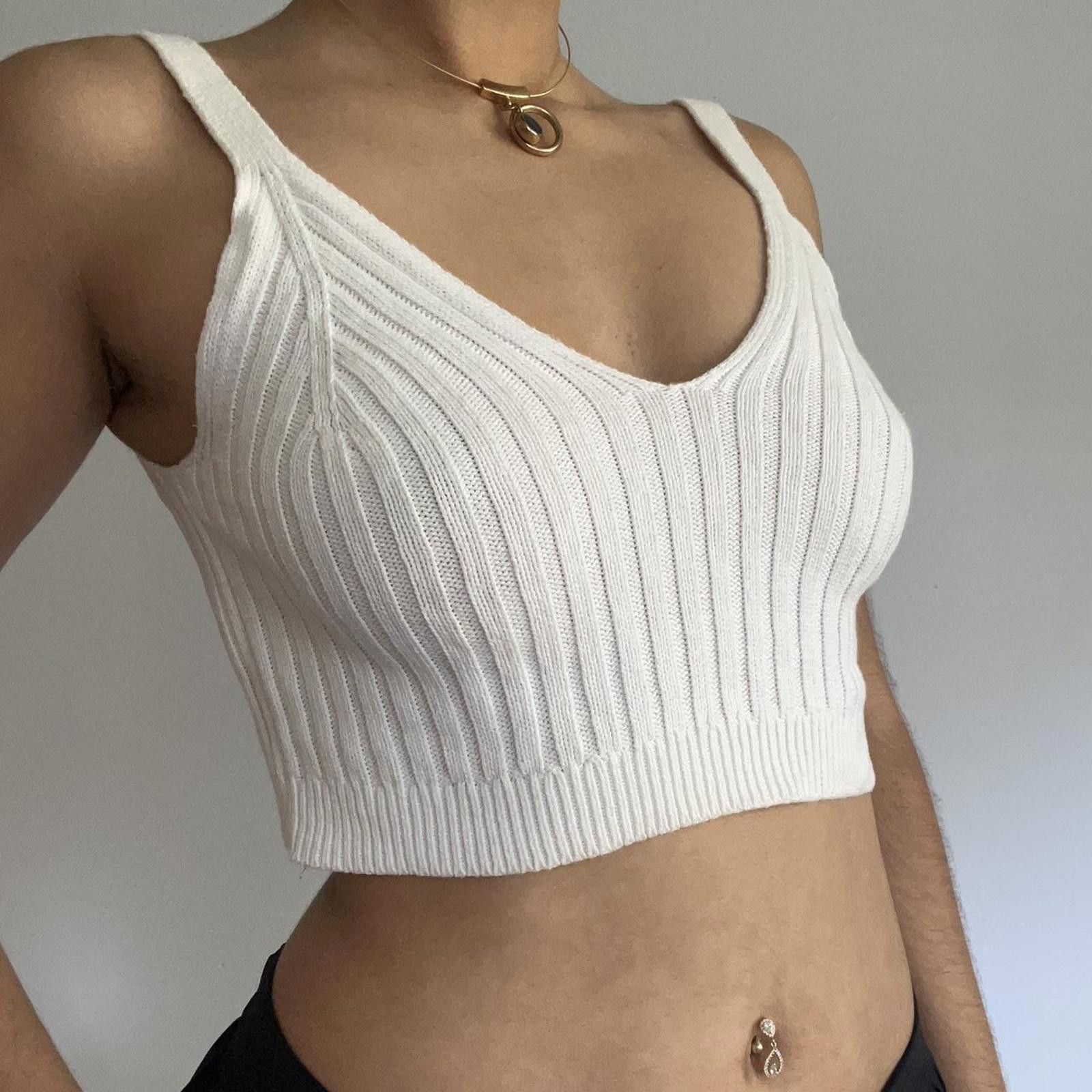 Other White ribbed knit crop top Size XS / US 0-2 / IT 36-38 - 3 Thumbnail