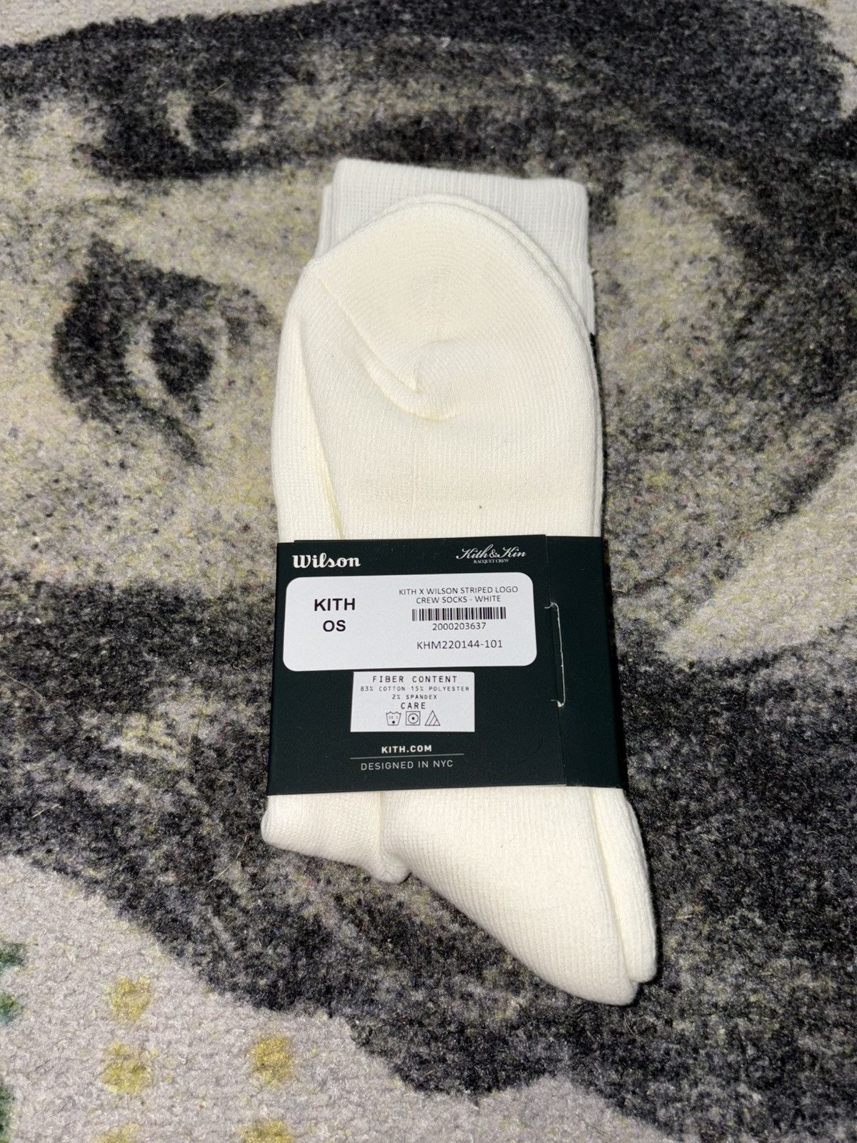 Kith × Ronnie Fieg × Wilson Kith x Wilson Striped Logo Crew Socks Size ONE SIZE - 2 Thumbnail