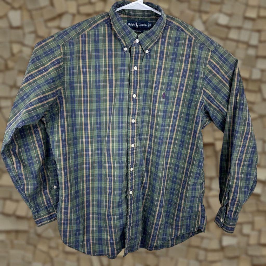 Polo Ralph Lauren VINTAGE Polo Ralph Lauren Male Classic Fit Shirt XL Plaid Long Sleeve Button-Up Shirts Size US XL / EU 56 / 4 - 1 Thumbnail