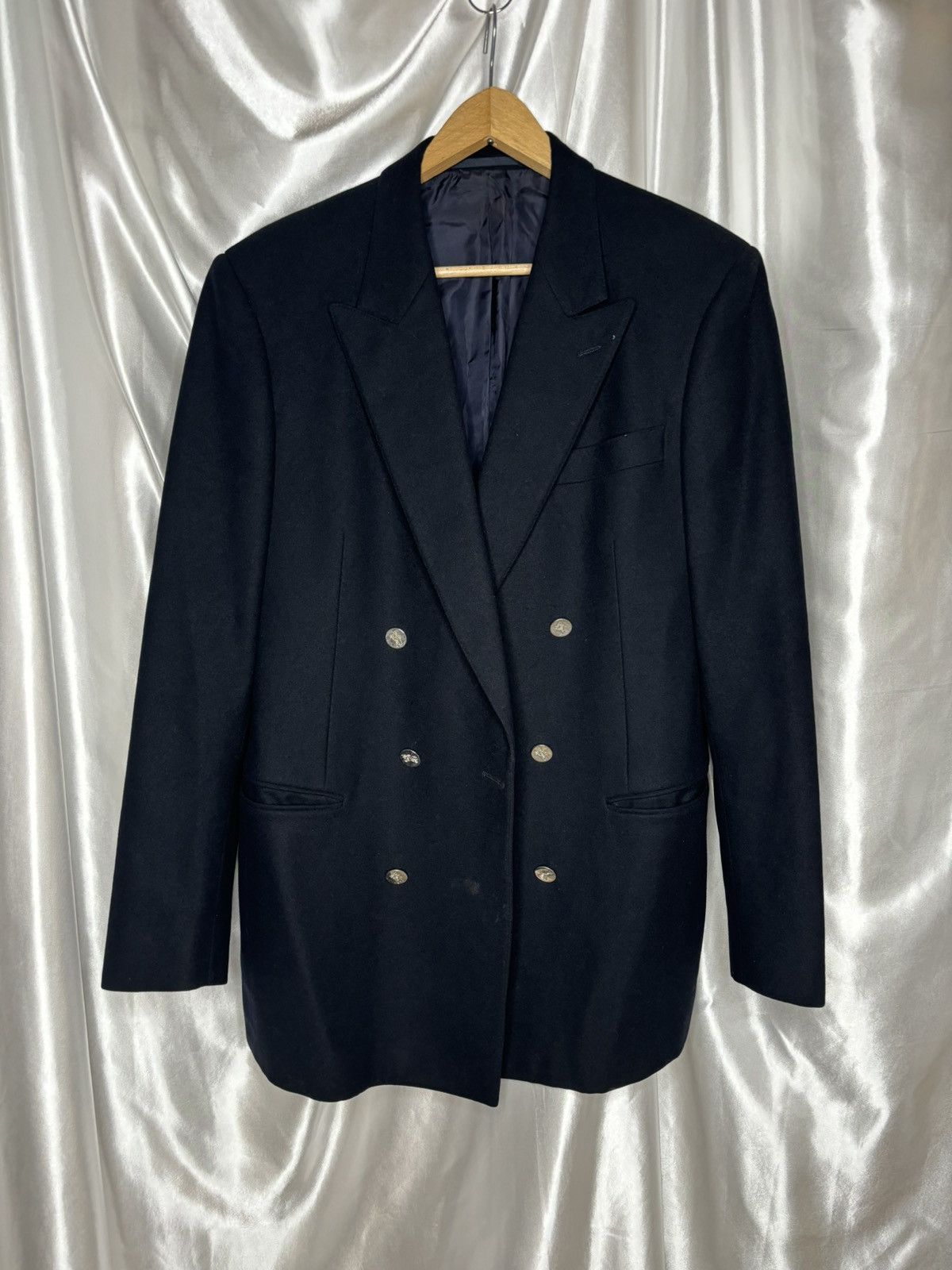 Burberry × Vintage vintage woolen Burberrys double breasted blazer jacket logo Size ONE SIZE - 5 Thumbnail