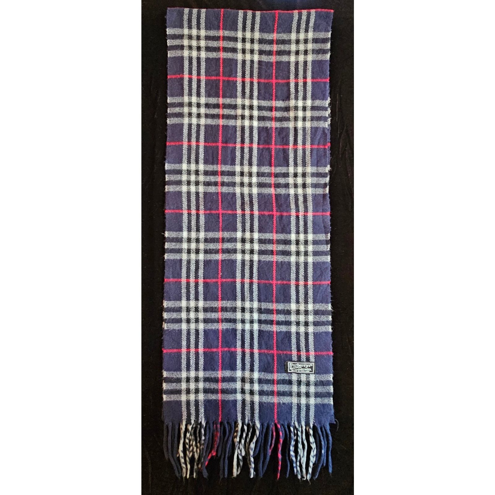 Burberry BURBERRYs of London 100% Lambswool Blue Scarf Nova Check Size ONE SIZE - 6 Thumbnail