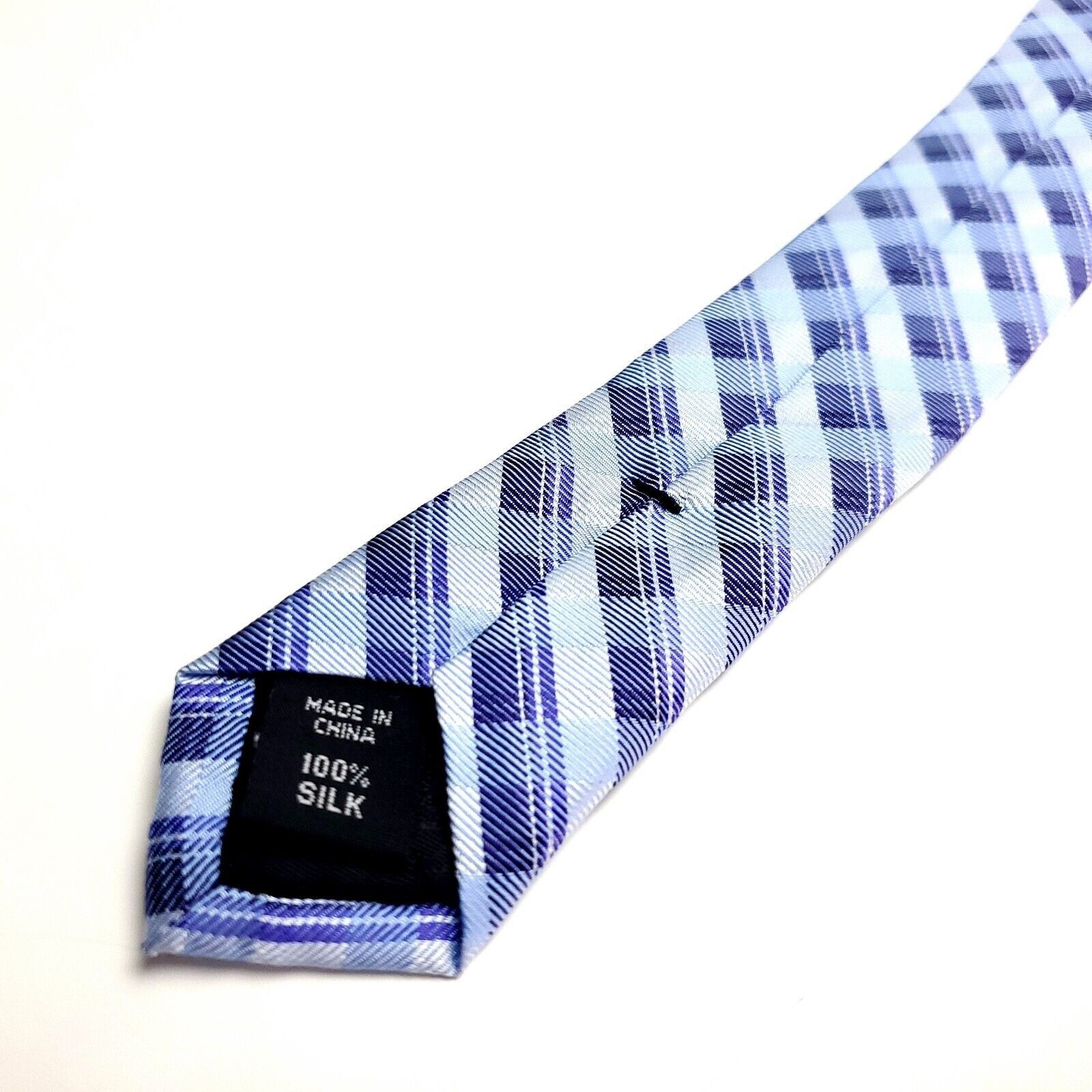 Calvin Klein Calvin Klein Blue & Purple Silk Tie Woven Skinny Striped Gin Size ONE SIZE - 5 Thumbnail