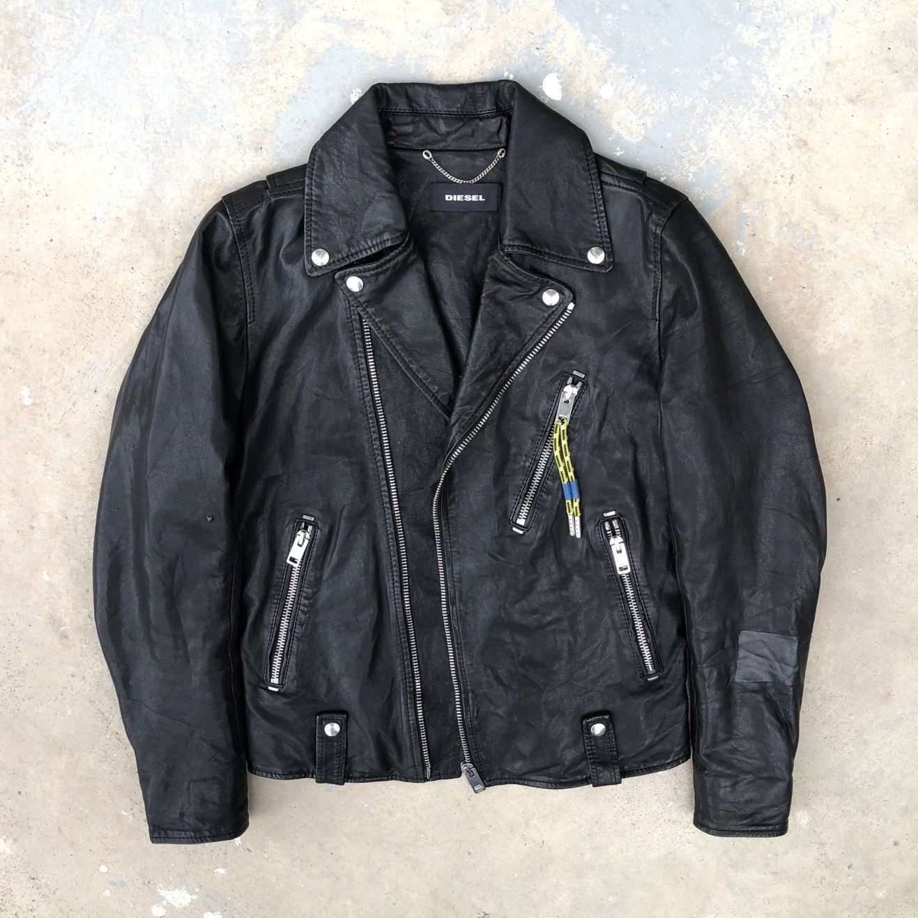 Vintage DIESEL Willcox Double Collar Leather Jacket