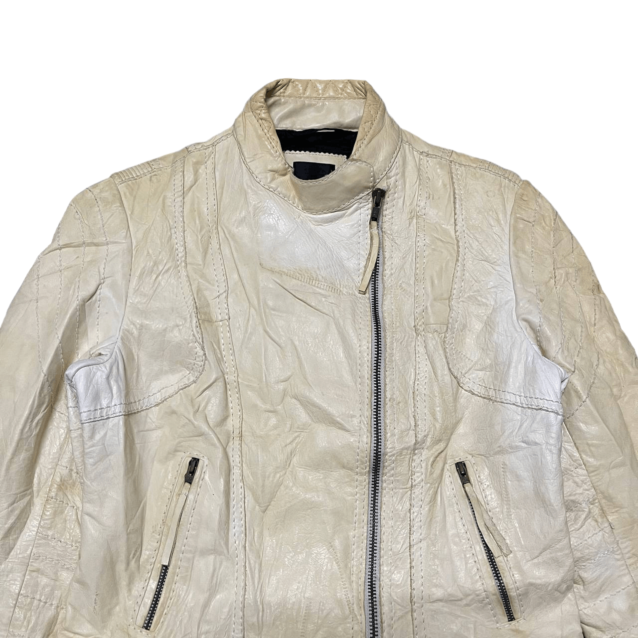 Leather Vintage Chine Pure Cow Leather Rider Jacket Size XS / US 0-2 / IT 36-38 - 2 Thumbnail