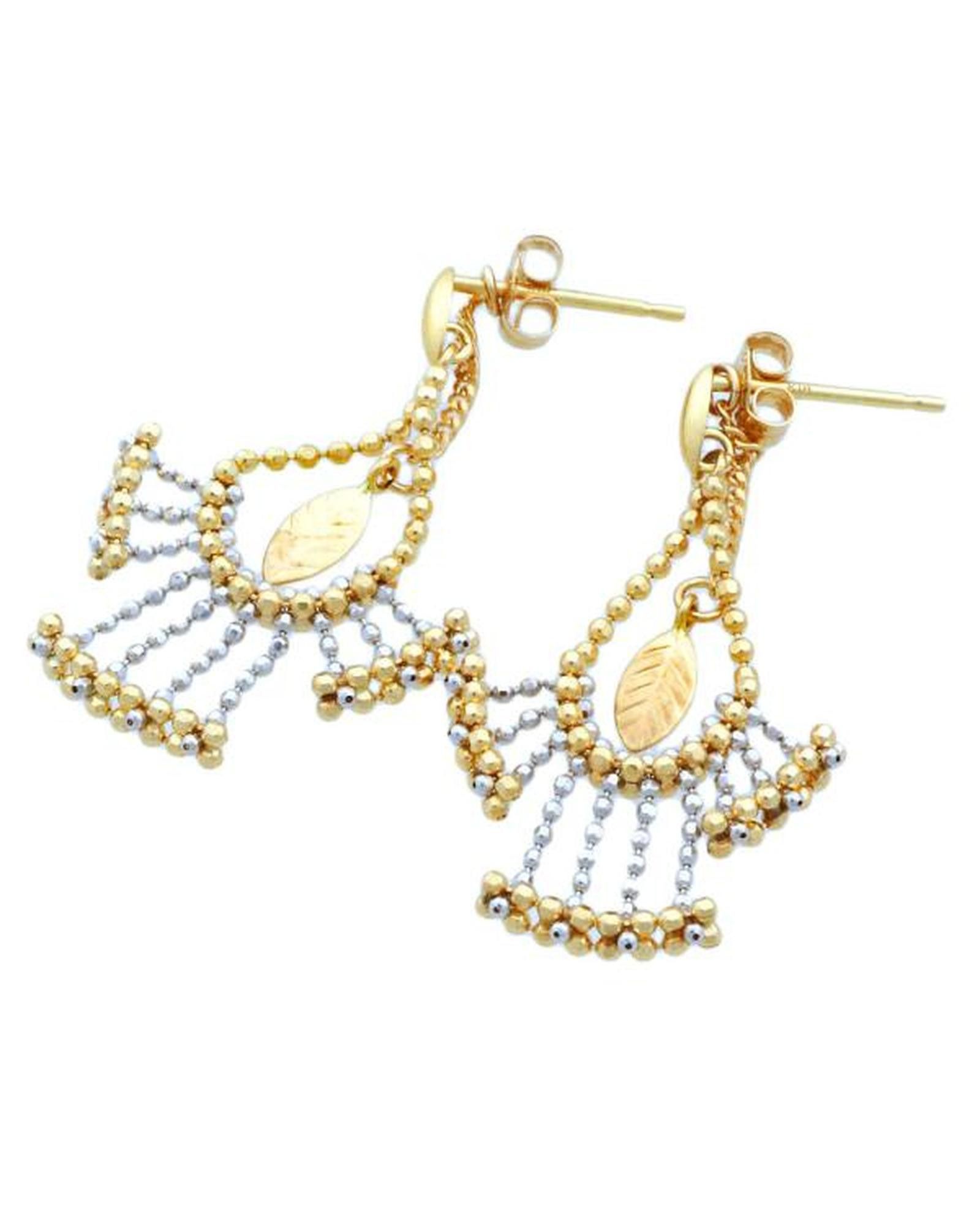 image of Gold Leaf Dangle Earrings, Women's