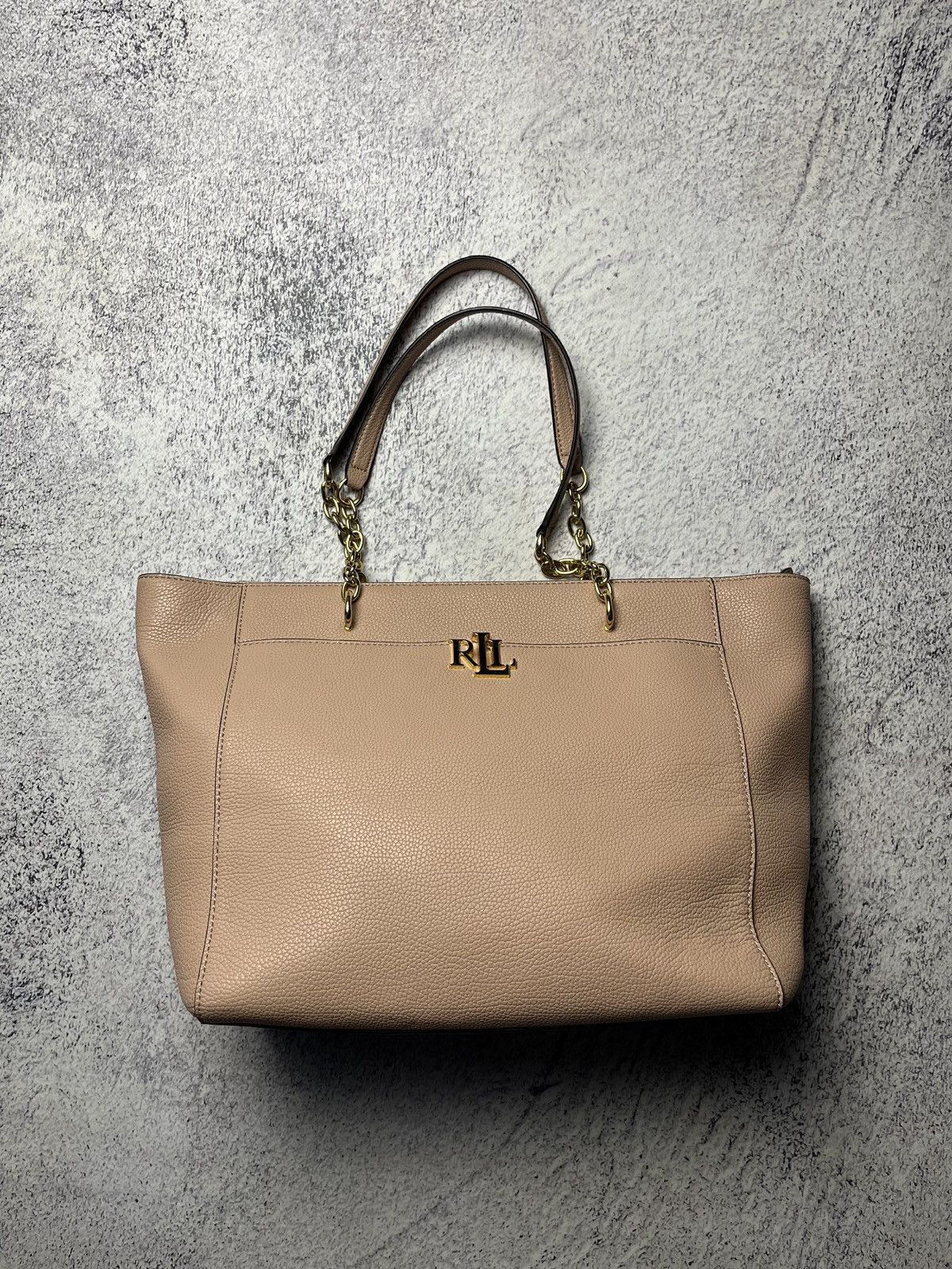 Polo Ralph Lauren LAUREN RALPH LAUREN MELLOW PINK LEATHER MEDIUM GRAB BAG Size ONE SIZE - 6 Thumbnail