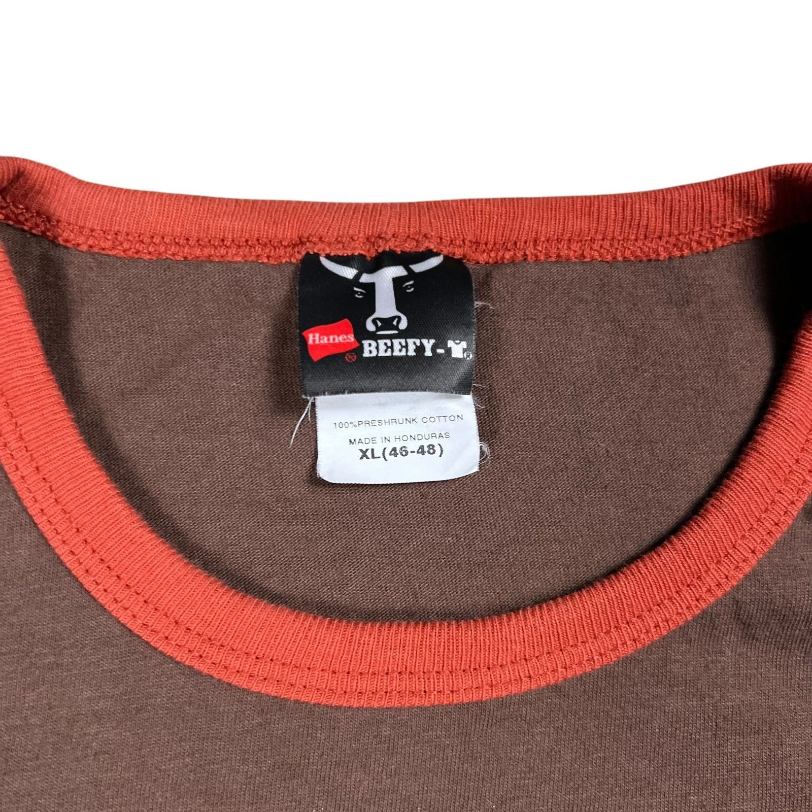 Hanes × Vintage Vintage Hanes Beefy T steak promo shirt shirt ringer tee Size US XL / EU 56 / 4 - 6 Thumbnail