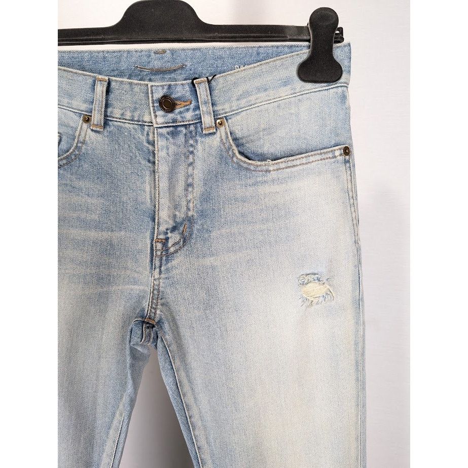 Saint Laurent Paris o1rshd1 Skinny 5 Pockets Low Pants in Light Fall Blue Size US 28 / EU 44 - 8 Thumbnail