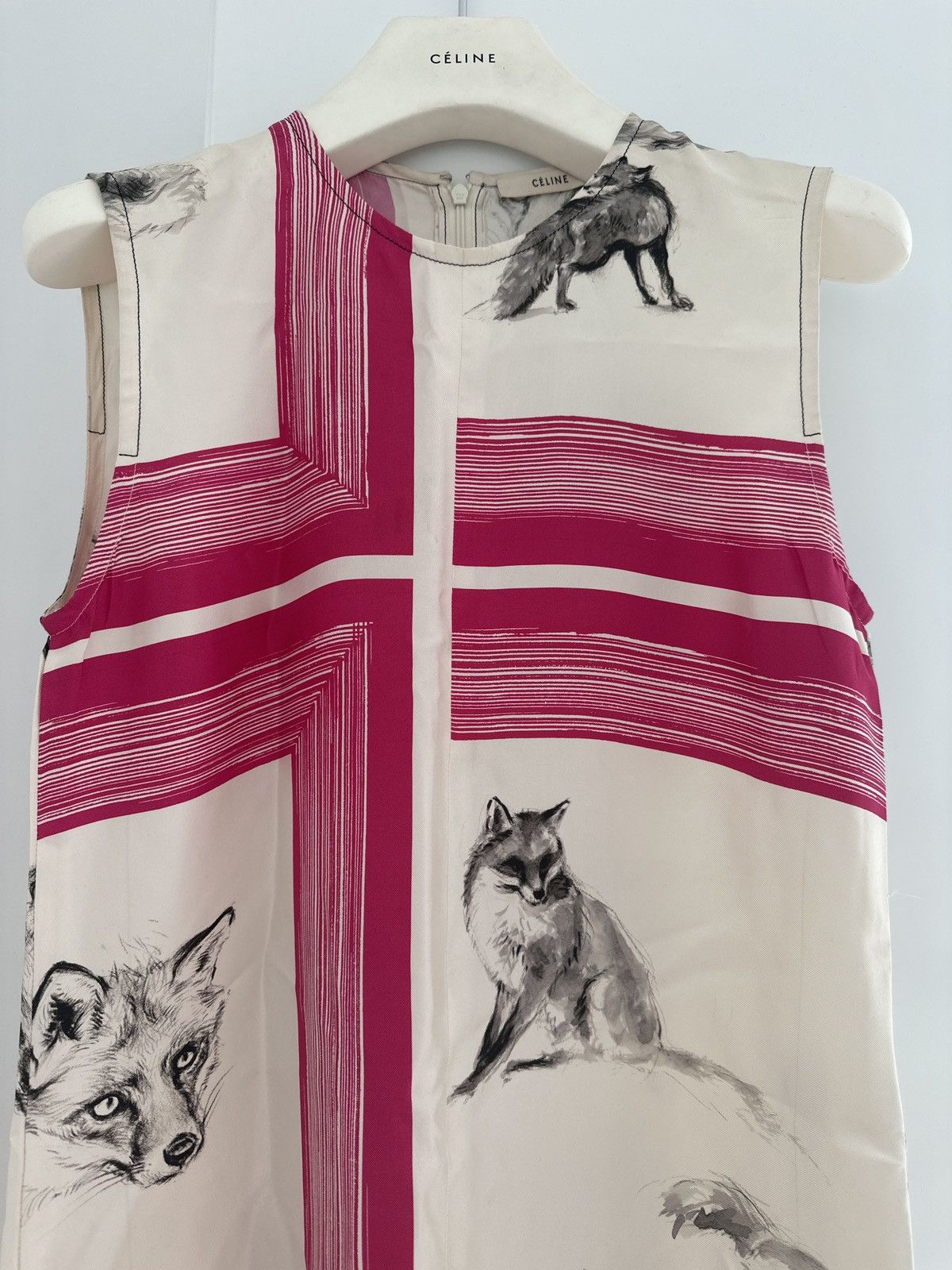 Celine Celine Phoebe Philo 2015 Fox Print Dress Size S / US 4 / IT 40 - 2 Thumbnail