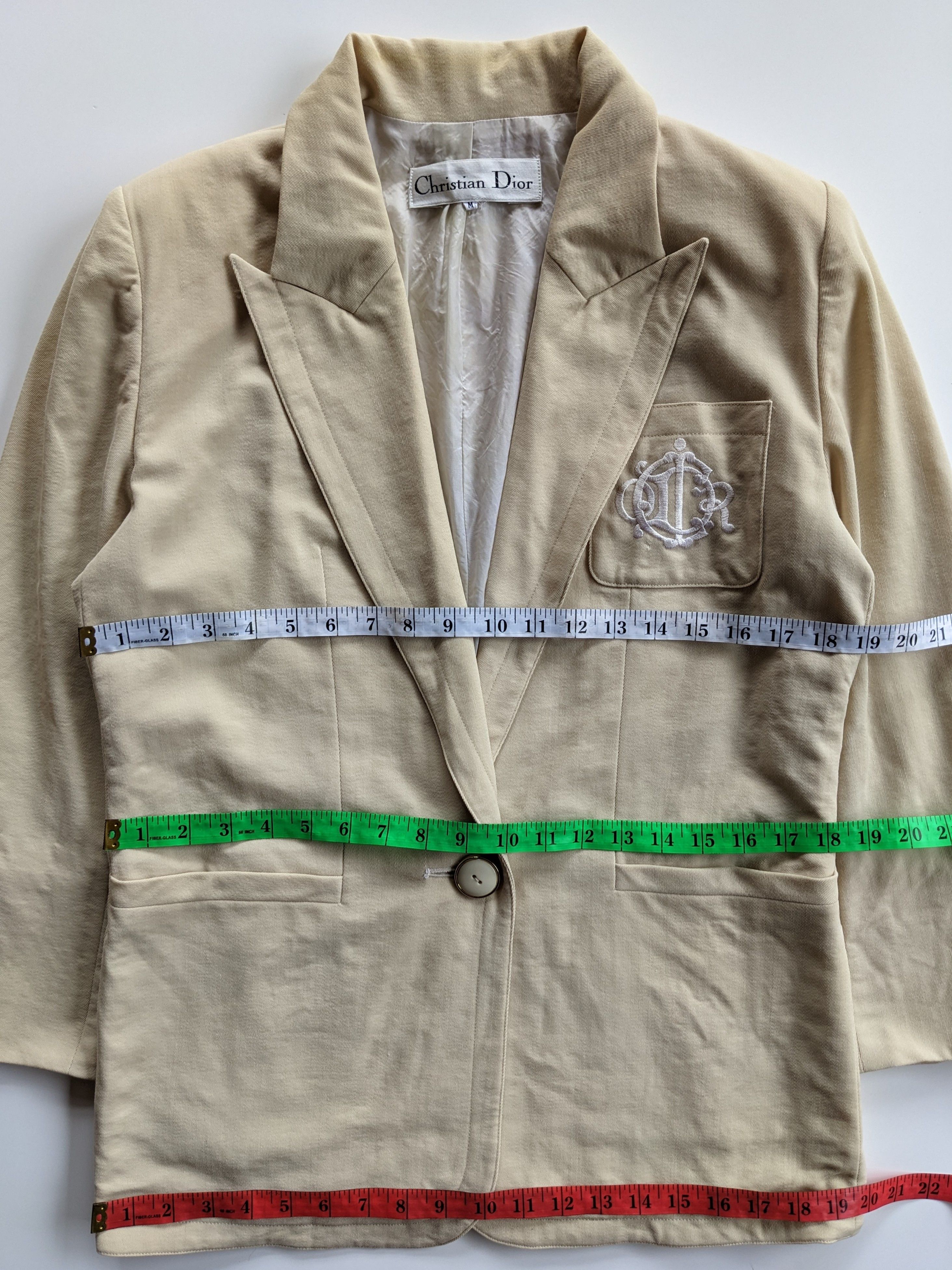 Christian Dior Monsieur × Dior Vintage bullion jacquard beige blazer Size M / US 6-8 / IT 42-44 - 12 Thumbnail