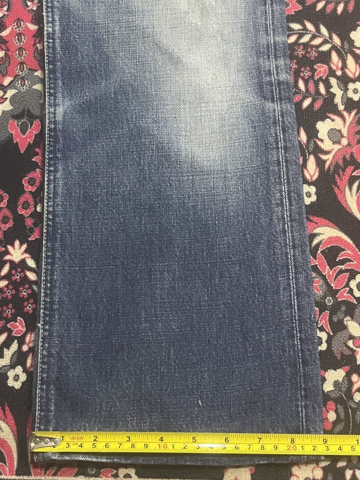 Lee Vintage Lee Riders Sanforized Faded Blue Ripped Flare Jeans Size US 31 - 17 Thumbnail