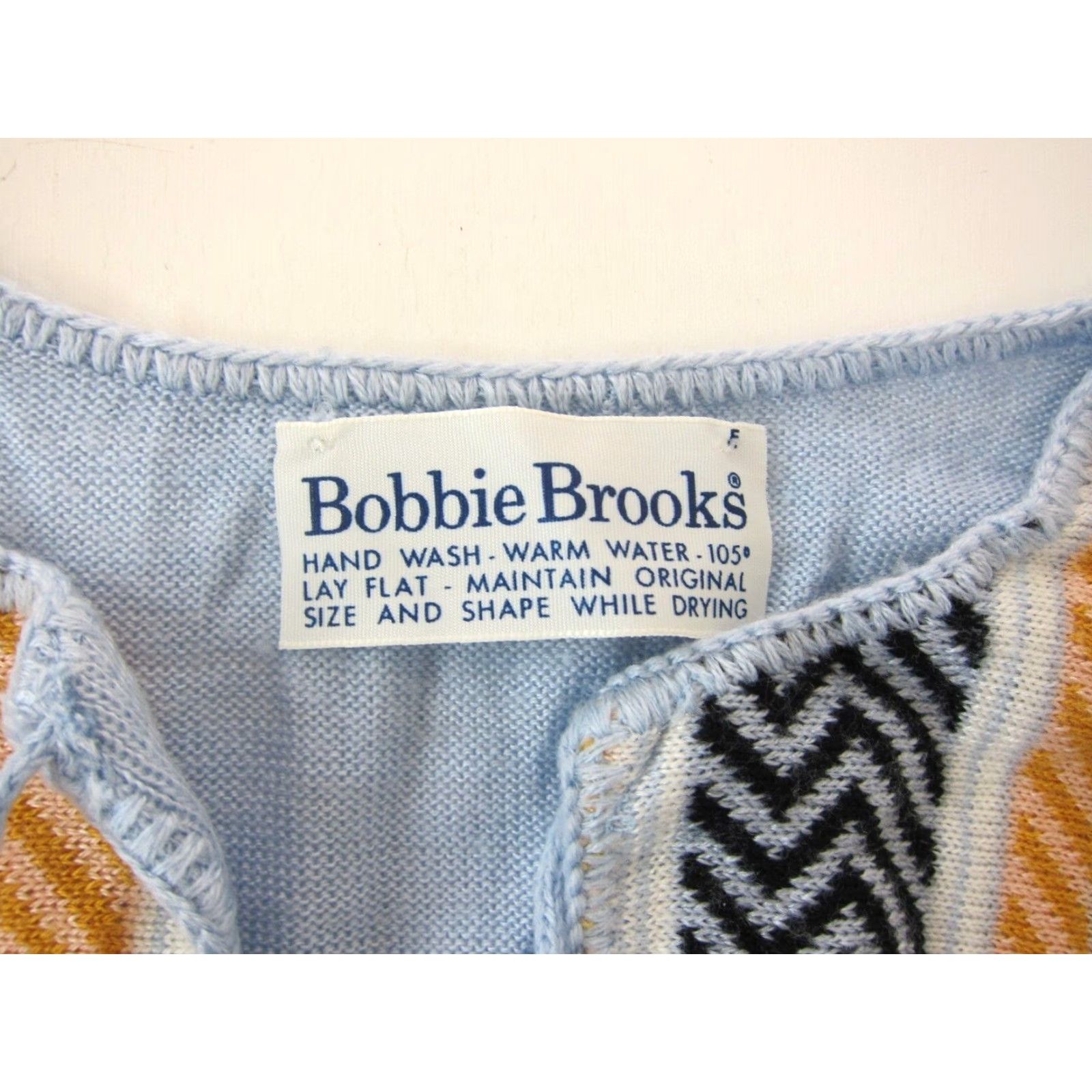 Vintage VINTAGE Bobbie Brooks Knit Blue Stripe Long Flare Sleeve Pullover Sweater M Bohemian Womens Size M / US 6-8 / IT 42-44 - 4 Thumbnail