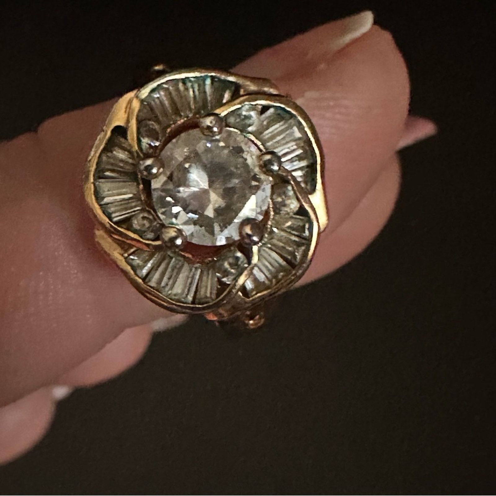 Other Vintage Rose Gold And Sterling Silver Ring Size ONE SIZE - 5 Thumbnail