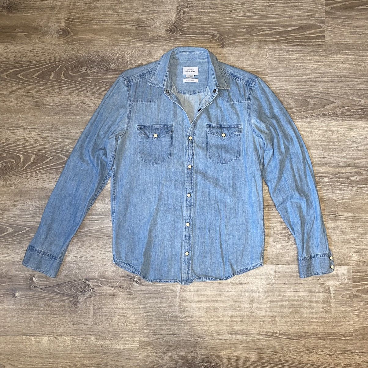 Pull & Bear Pull & Bear Western Denim Shirt Size US S / EU 44-46 / 1 - 1 Thumbnail