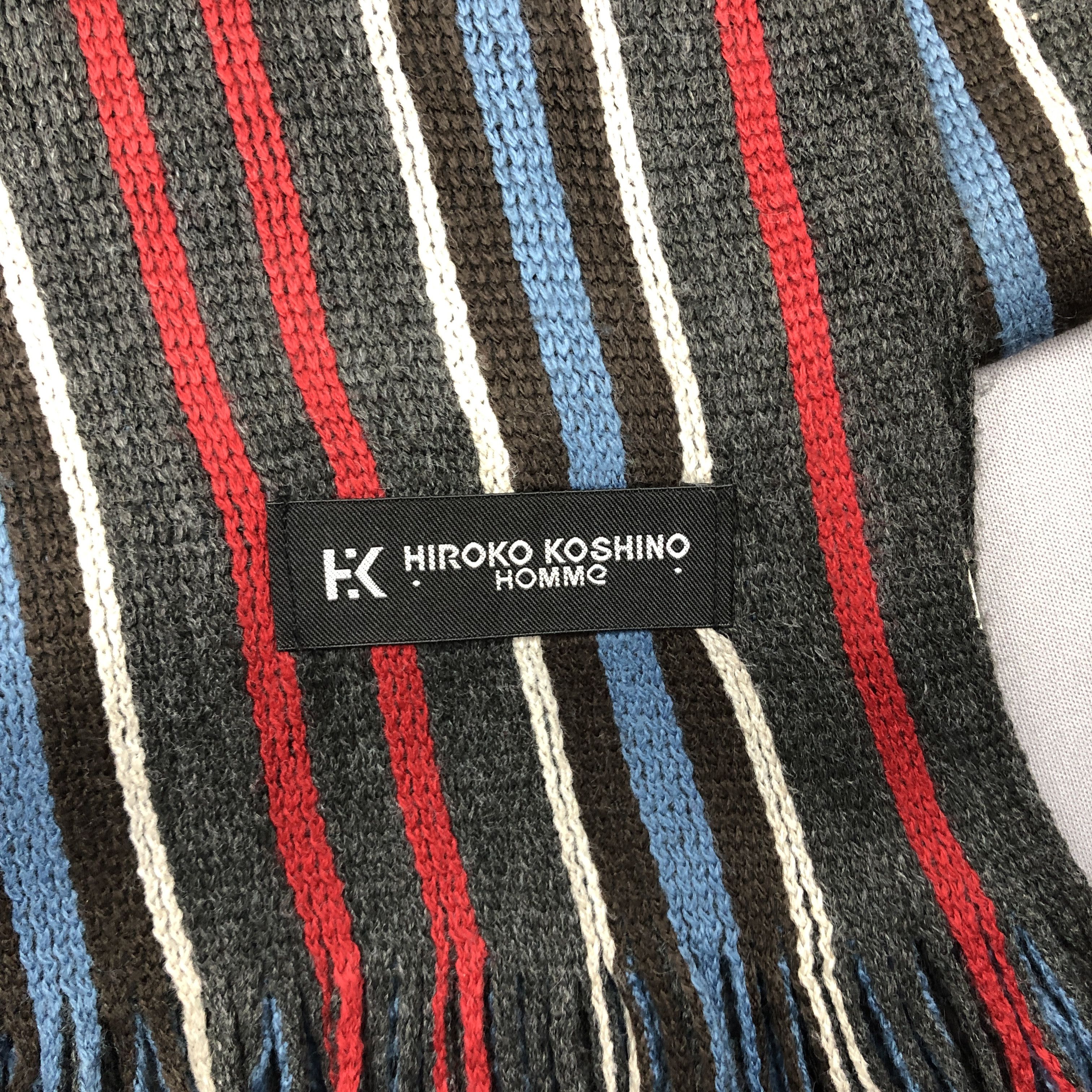 Hiroko Koshino Homme Vintage Hiroko Koshino Scarf Ribbed Knit Wool Scarves Size ONE SIZE - 4 Thumbnail