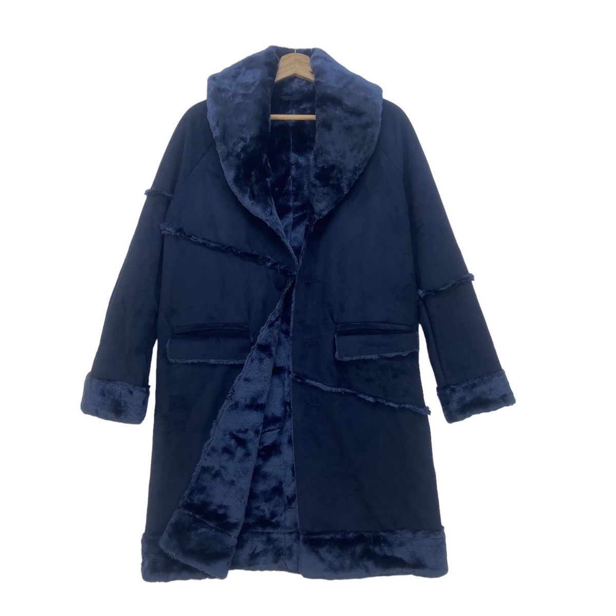Japanese Brand MYC Contrive Japanese Brand Faux Fur Long Coat Size S / US 4 / IT 40 - 1 Thumbnail