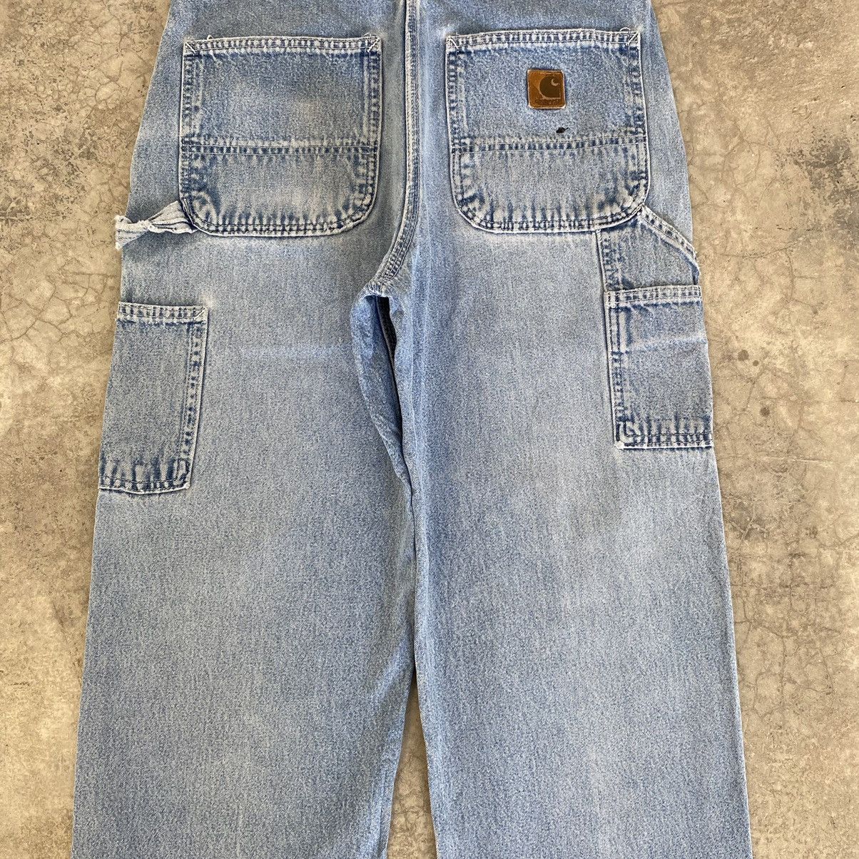 Carhartt Size 31x29 VTG Carhartt Faded Blue Carpenter Denim Jeans Size US 31 - 19 Thumbnail