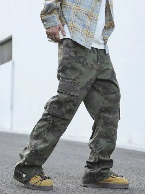 Designer × Japanese Brand × Vintage y2k baggy cargo hiphop Camo pants Size US 31 - 4 Thumbnail