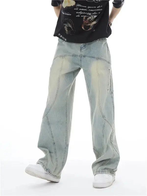 Designer × Japanese Brand × Jean Y2K Topstitched Straight-leg Jeans Size US 28 / EU 44 - 3 Thumbnail