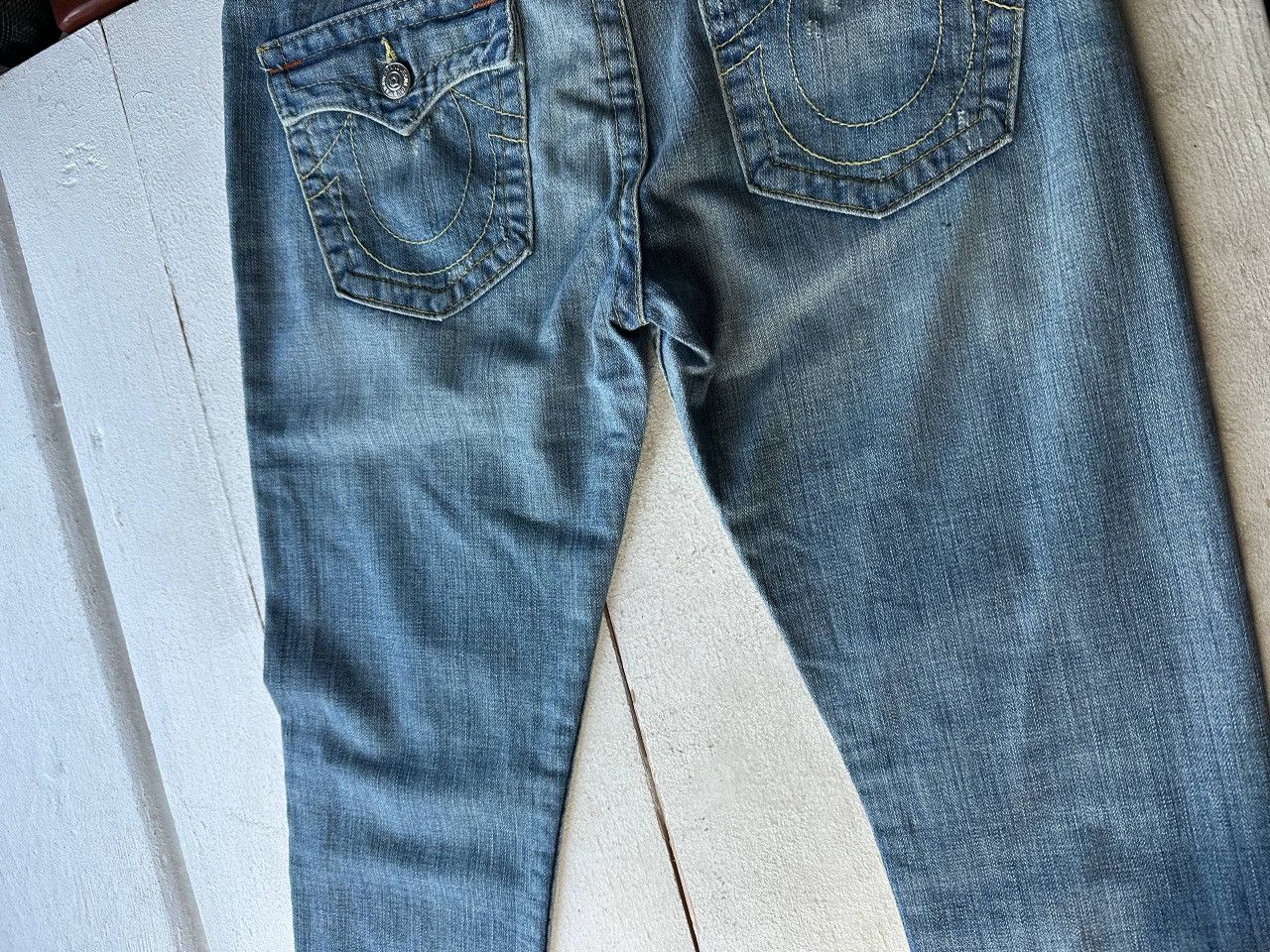 True Religion AVANT GARDE 🚨 TRUE RELIGION BLUE WOMEN PANTS WITH LOGO Size 33" - 3 Thumbnail