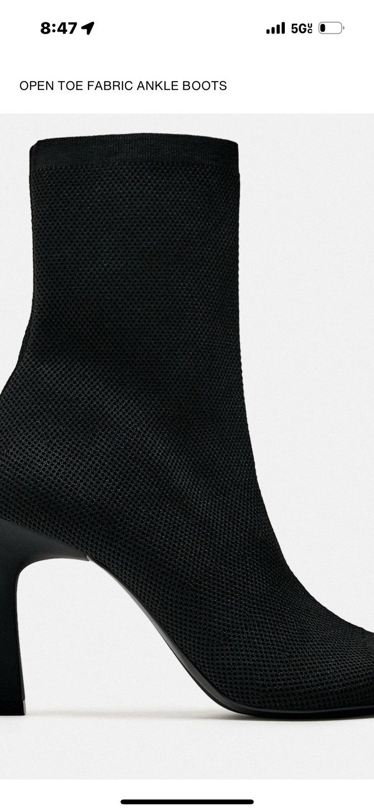 Zara Opened Toe Fabric Ankle Boots Size US 8.5 / IT 38.5 - 1 Thumbnail