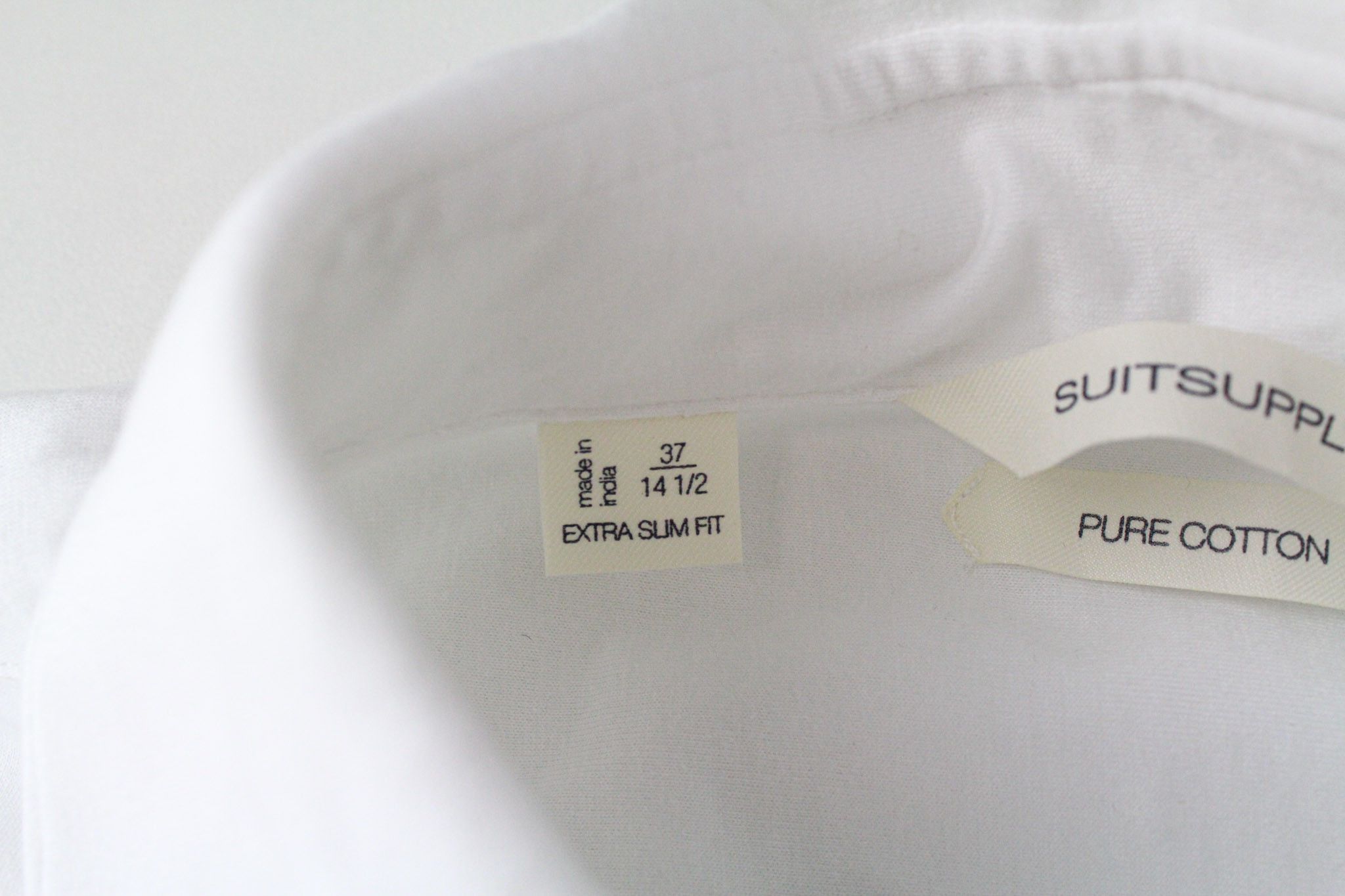 Suitsupply 37/14 1/2 Extra Slim Cotton White Casual Polo 72519 Size 38R - 5 Thumbnail