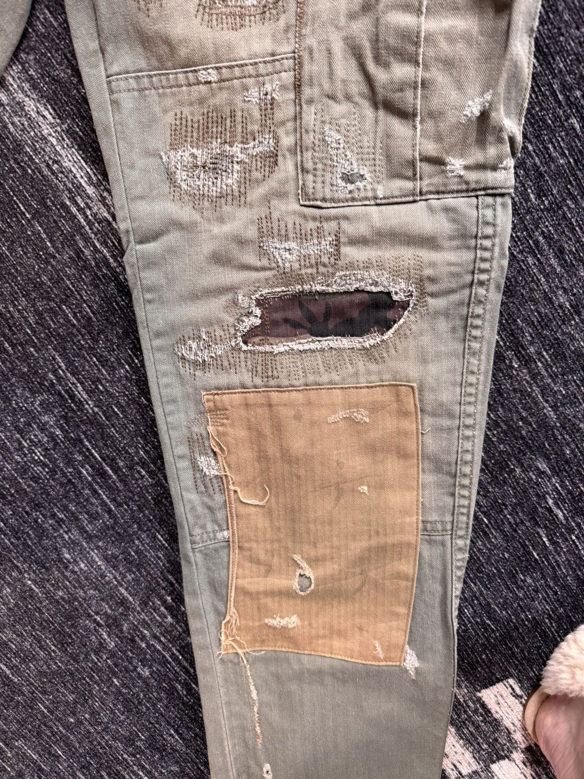 Denim & Supply Ralph Lauren Denim & Supply Ralph Lauren Distressed Patch Cargo Pants Size US 29 - 8 Thumbnail