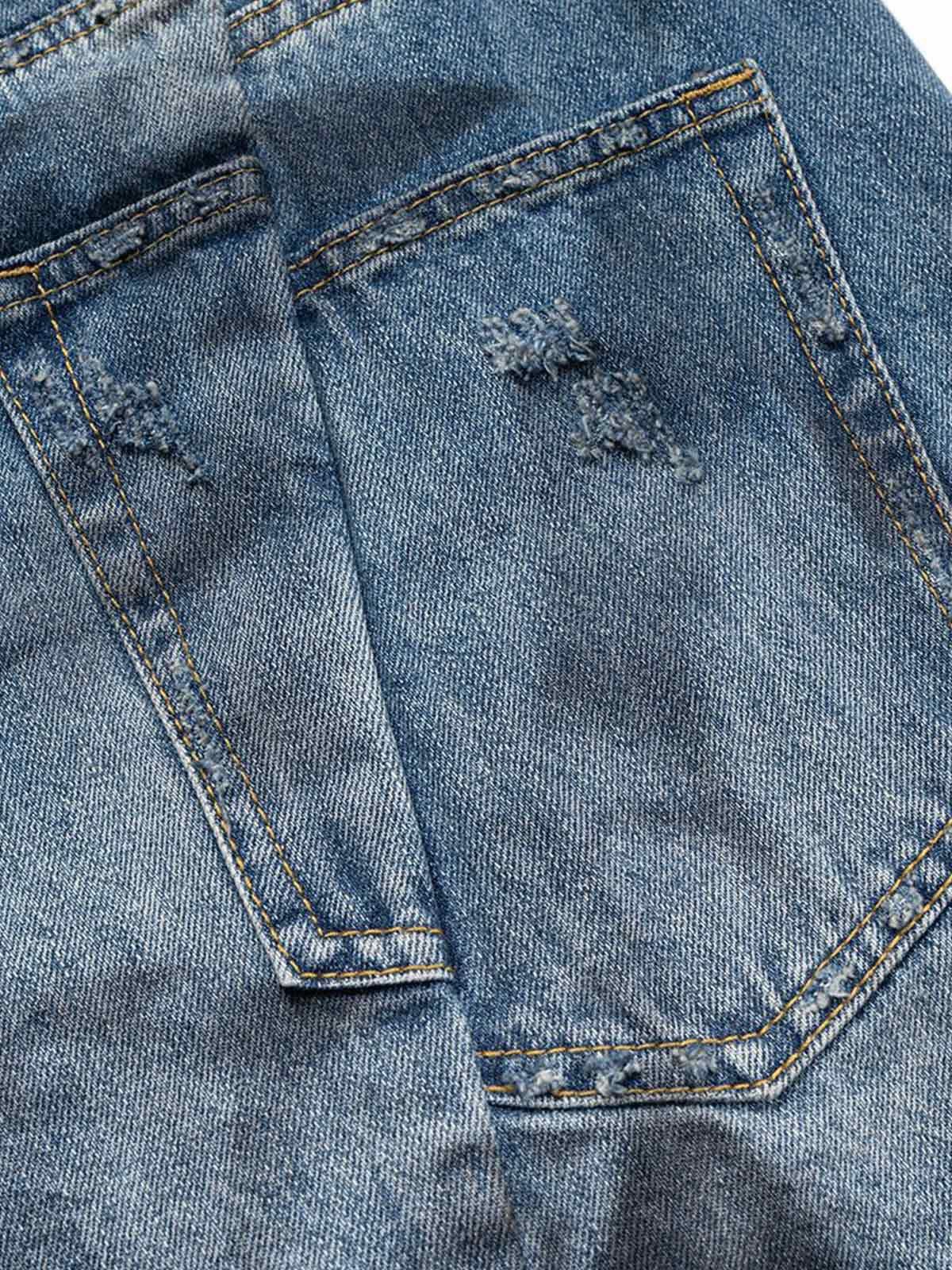 Japanese Brand Tie-Dye Distressed Denim Shorts Size ONE SIZE - 7 Thumbnail