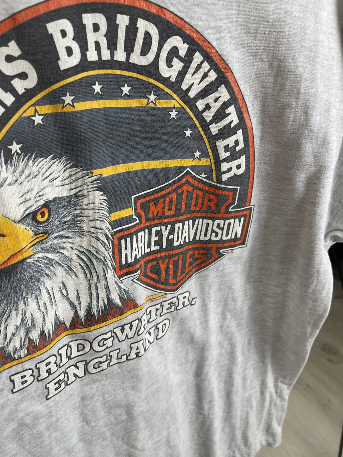 Harley Davidson Vintage 90s Harley Davidson Bridgwater Hanes Beefy Tee USA Size US L / EU 52-54 / 3 - 6 Thumbnail