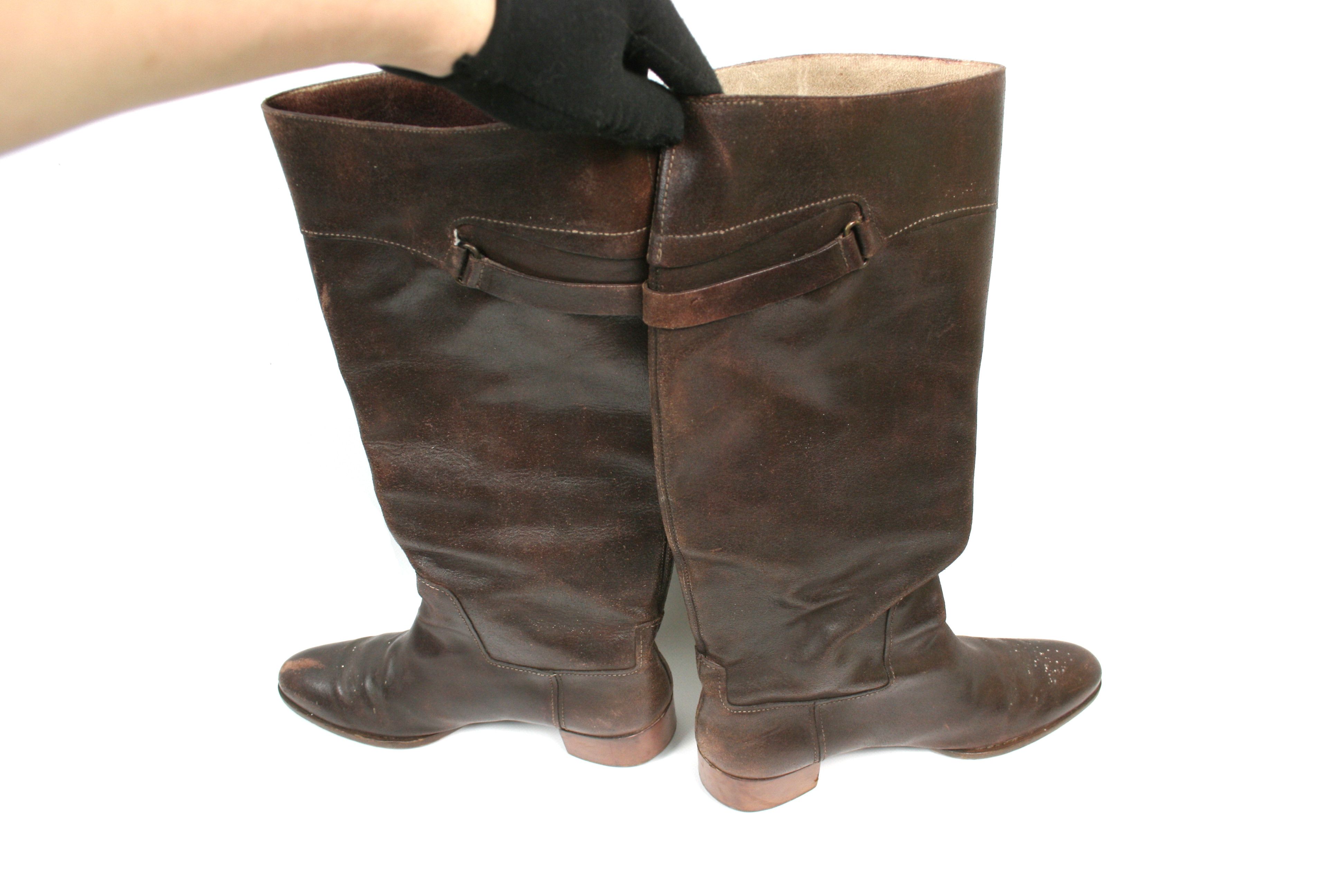 Giorgio Armani 90S Archive Riding Distressed Knee Boots Size US 9 / IT 39 - 9 Thumbnail