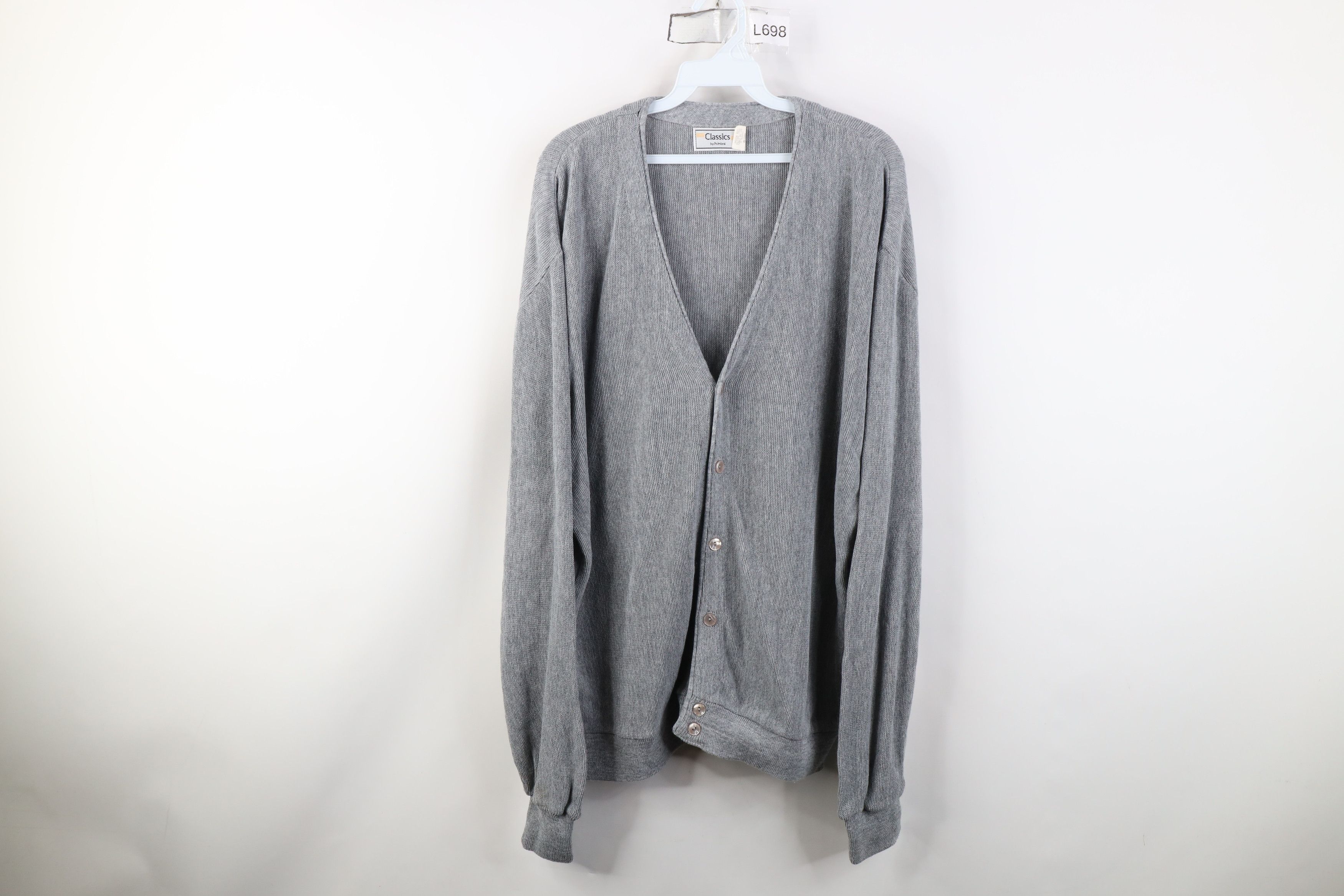 Vintage Vintage 70s Streetwear Cobain Knit Cardigan Sweater Gray USA Size US L / EU 52-54 / 3 - 1 Thumbnail
