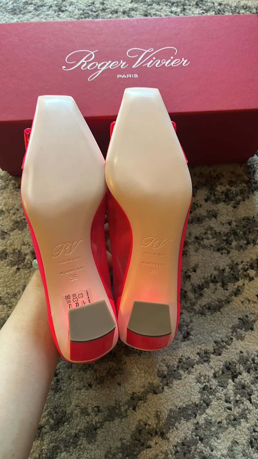 Roger Vivier ROGER VIVIER Belle Vivier Embellished mesh leather Pumps Size US 6 / IT 36 - 8 Thumbnail