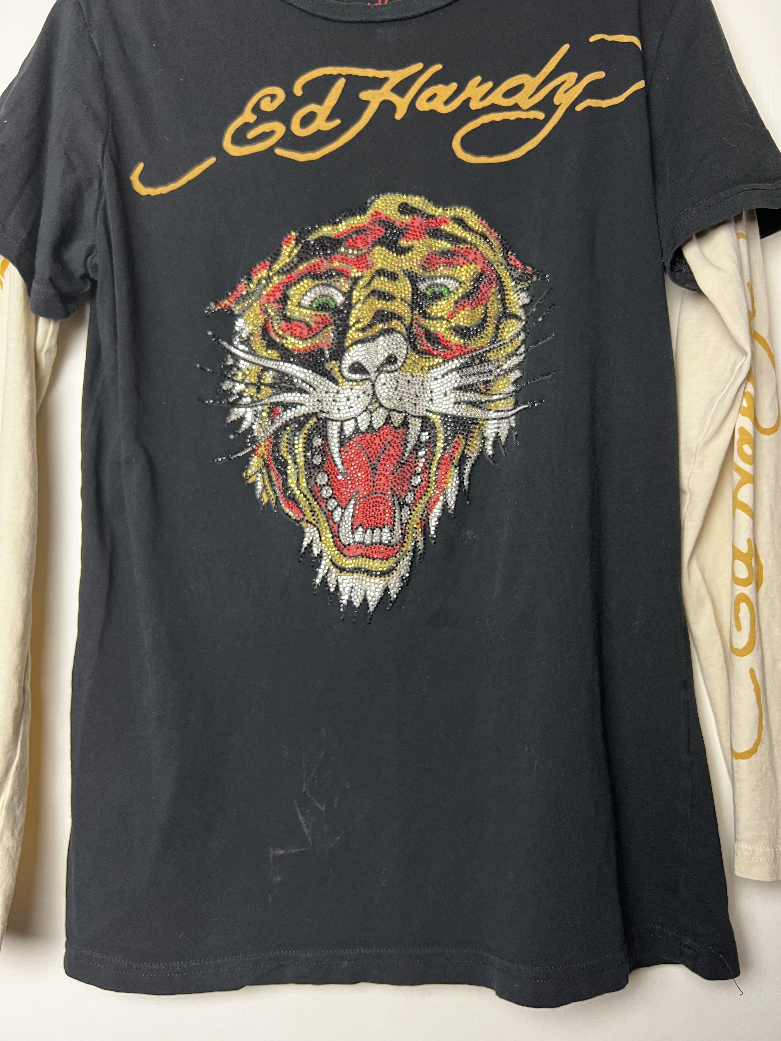 Ed Hardy Vintage Ed Hardy by Christian Audigier Rhinestone Tiger Face Size US S / EU 44-46 / 1 - 4 Thumbnail